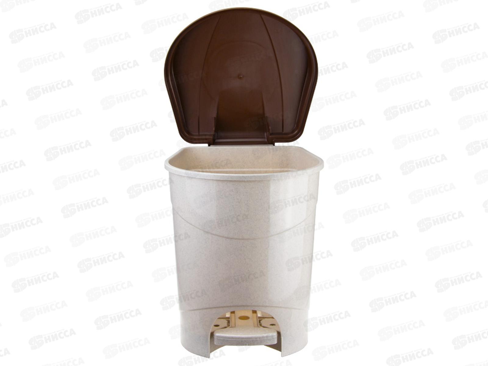 Контейнер д/мусора с педалью 19л Бежевый мрамор М2892 *4