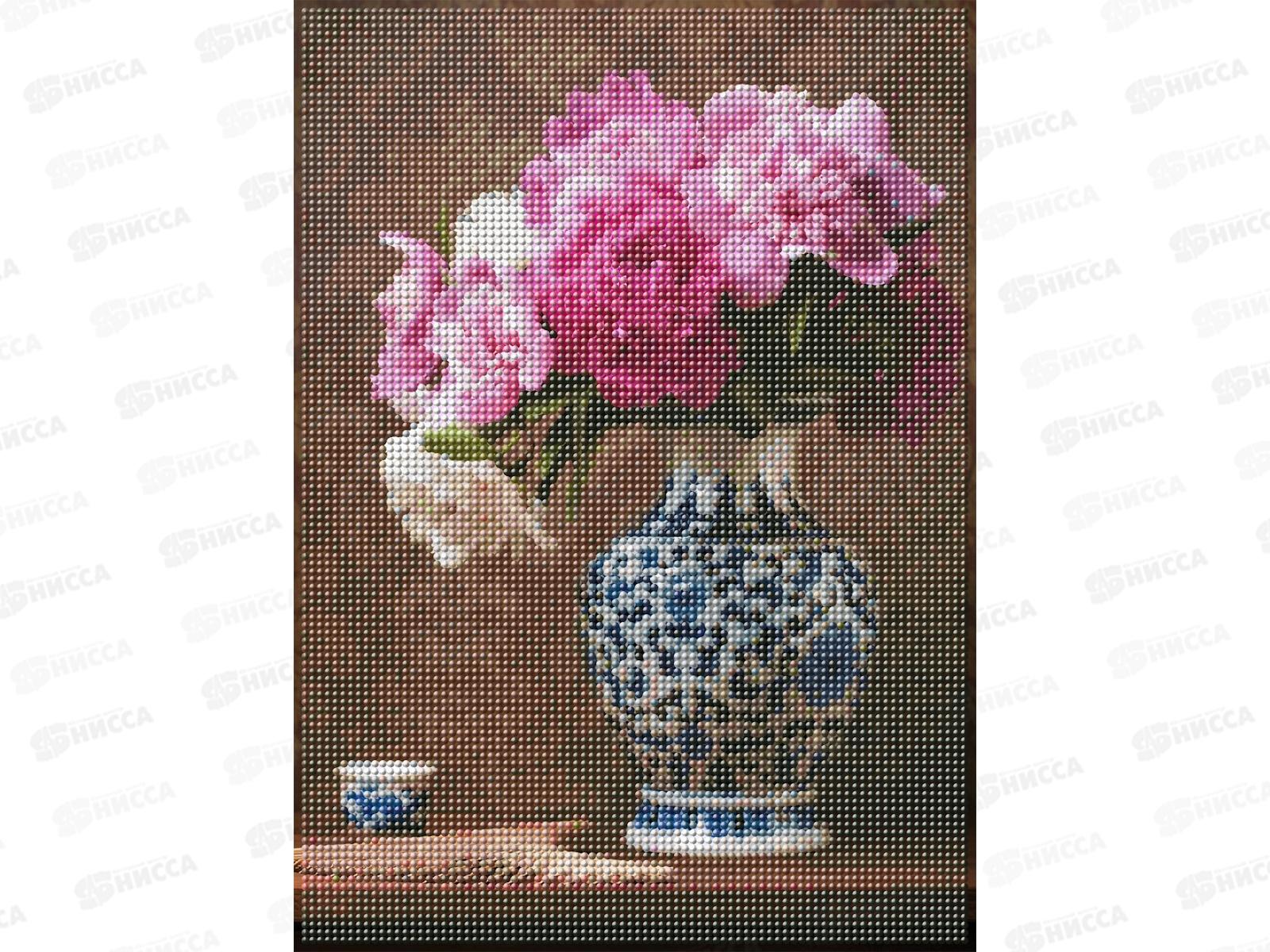 Алмазная мозаика (класс.) 30х40см Аромат пионов, НД-6411