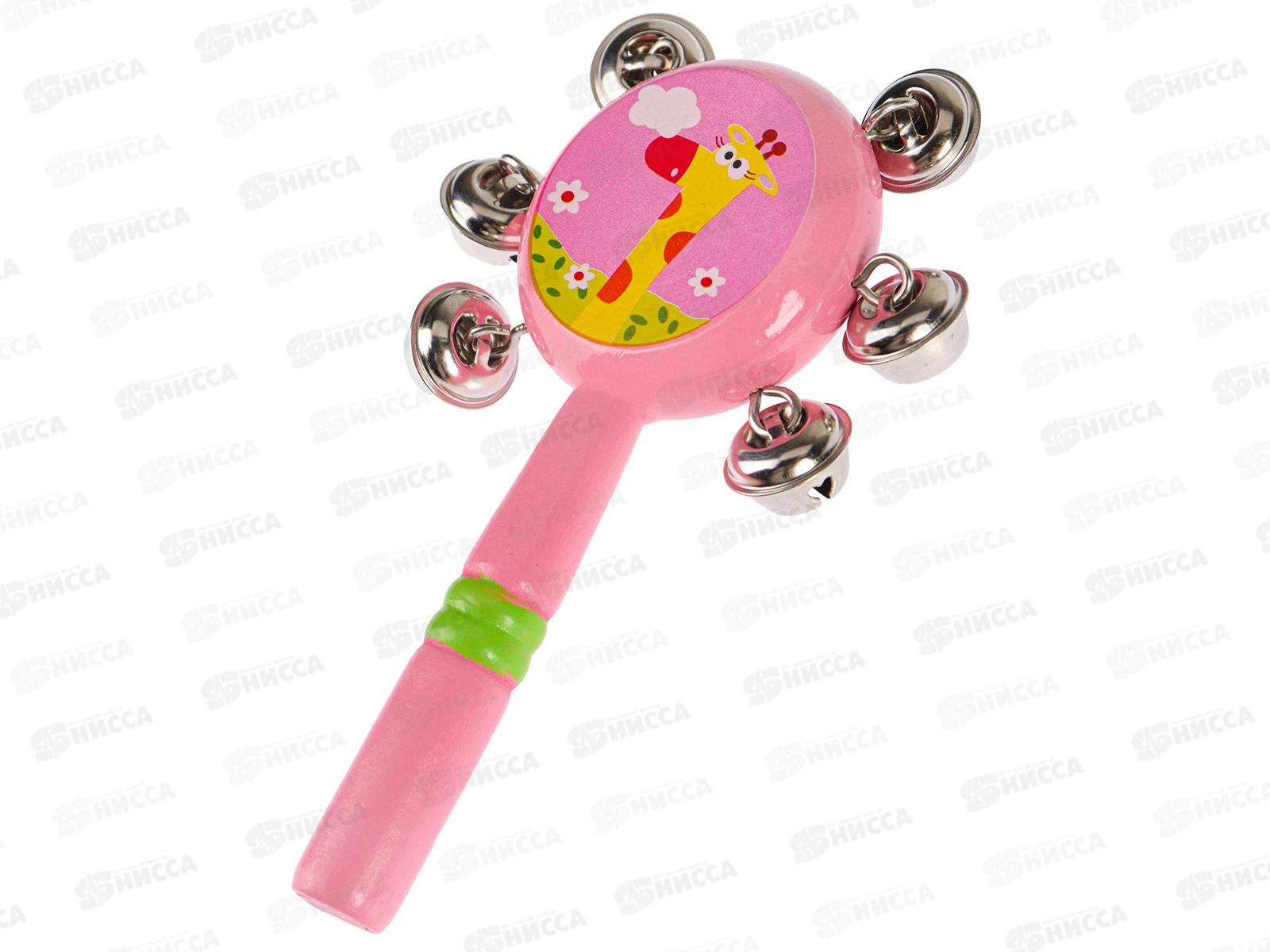 Деревянная игрушка. Погремушка 23см, с бубенцами, AN02157 в пакете