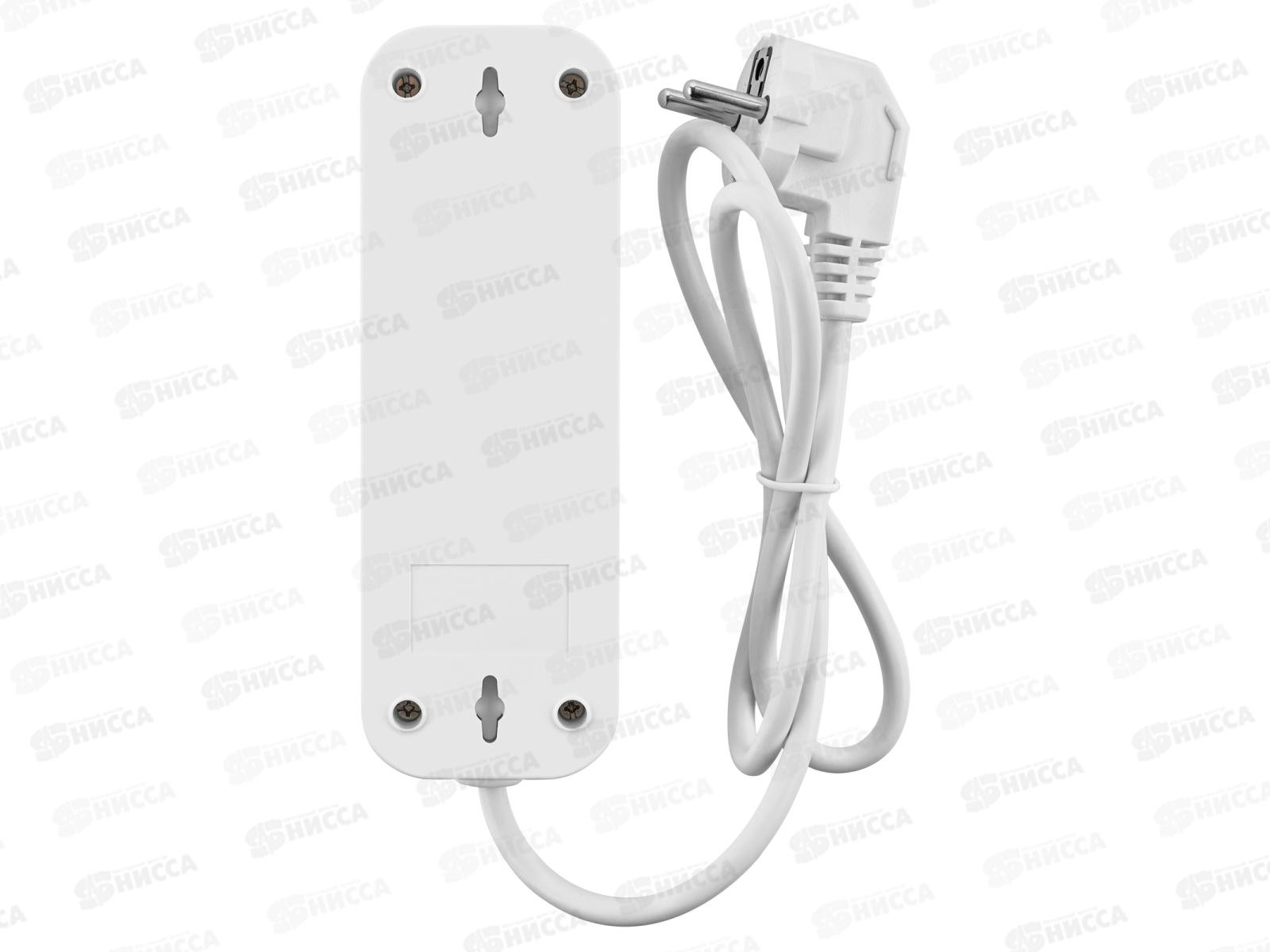 Удлинитель 3 гнезда, 10метров,с заземления, 10А, 2300Вт, белый, Народный, 1044