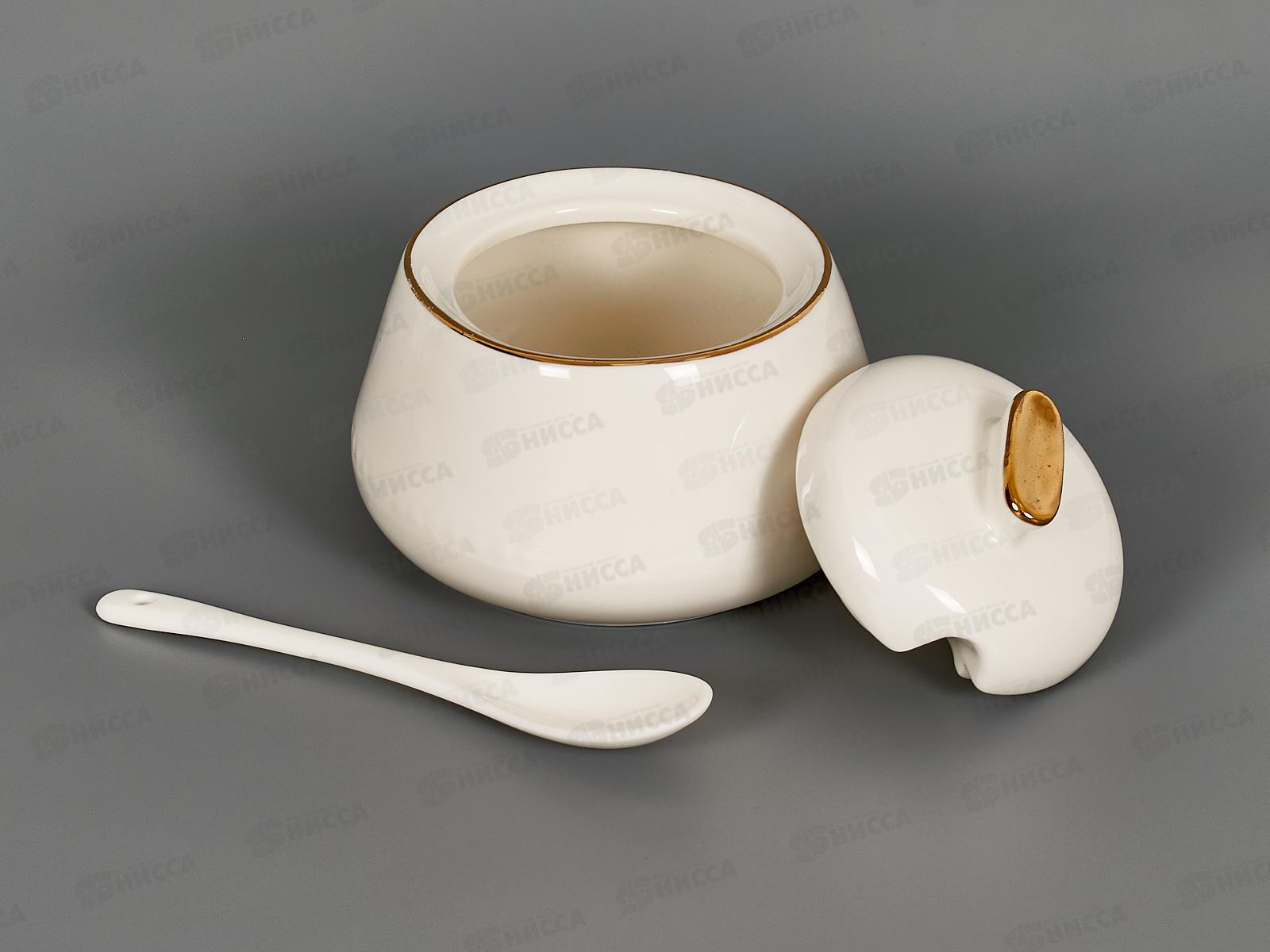 Сахарница &quotPrime&quot с ложкой v=250мл d=6,5 (фарфоровая), 0380057  *48