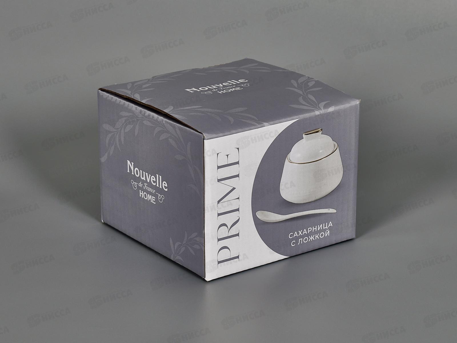 Сахарница &quotPrime&quot с ложкой v=250мл d=6,5 (фарфоровая), 0380057  *48