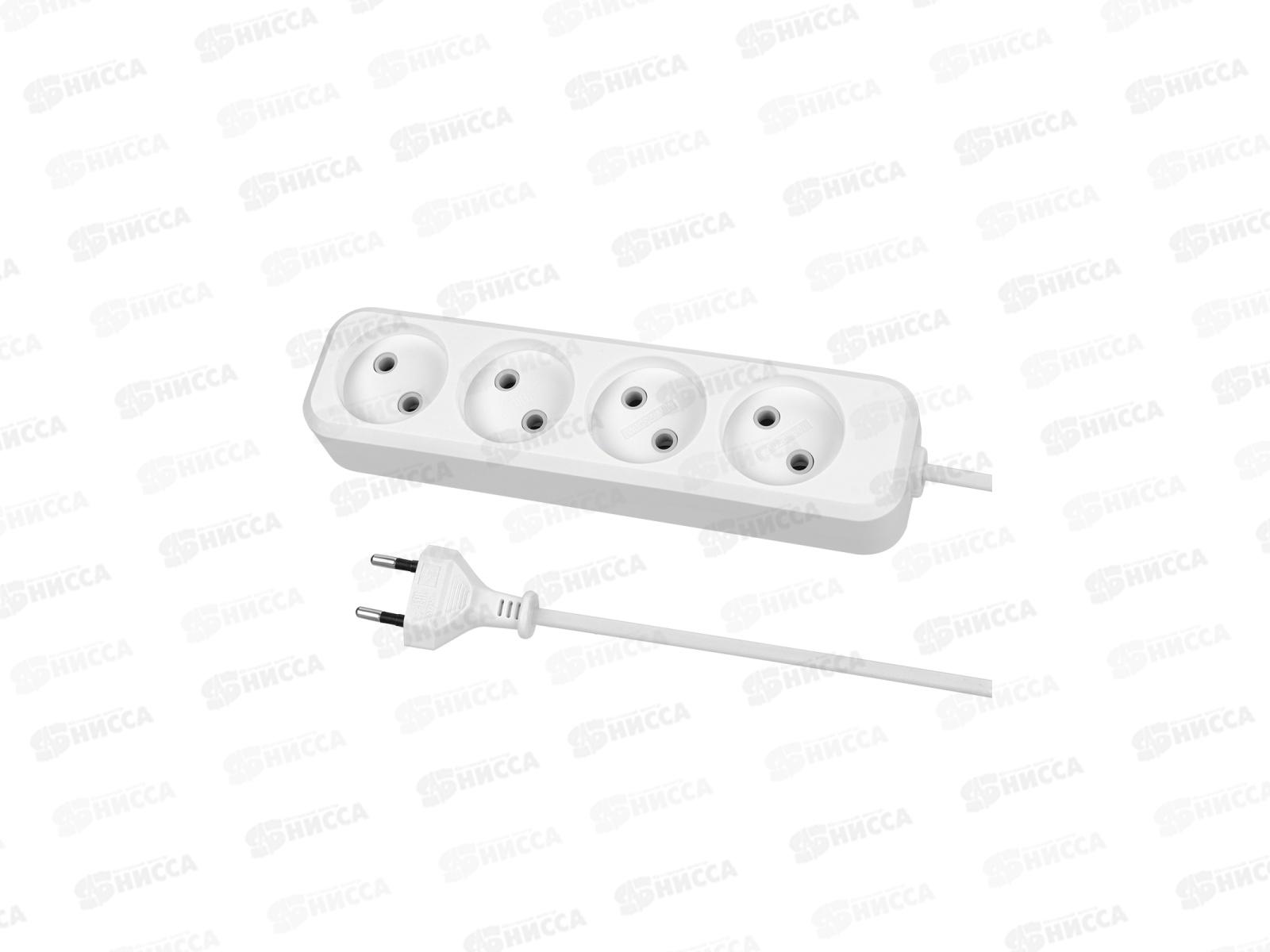 Удлинитель Народный У4 4гнезда 5м, без заземления, 2300Вт белый 10А, 1317