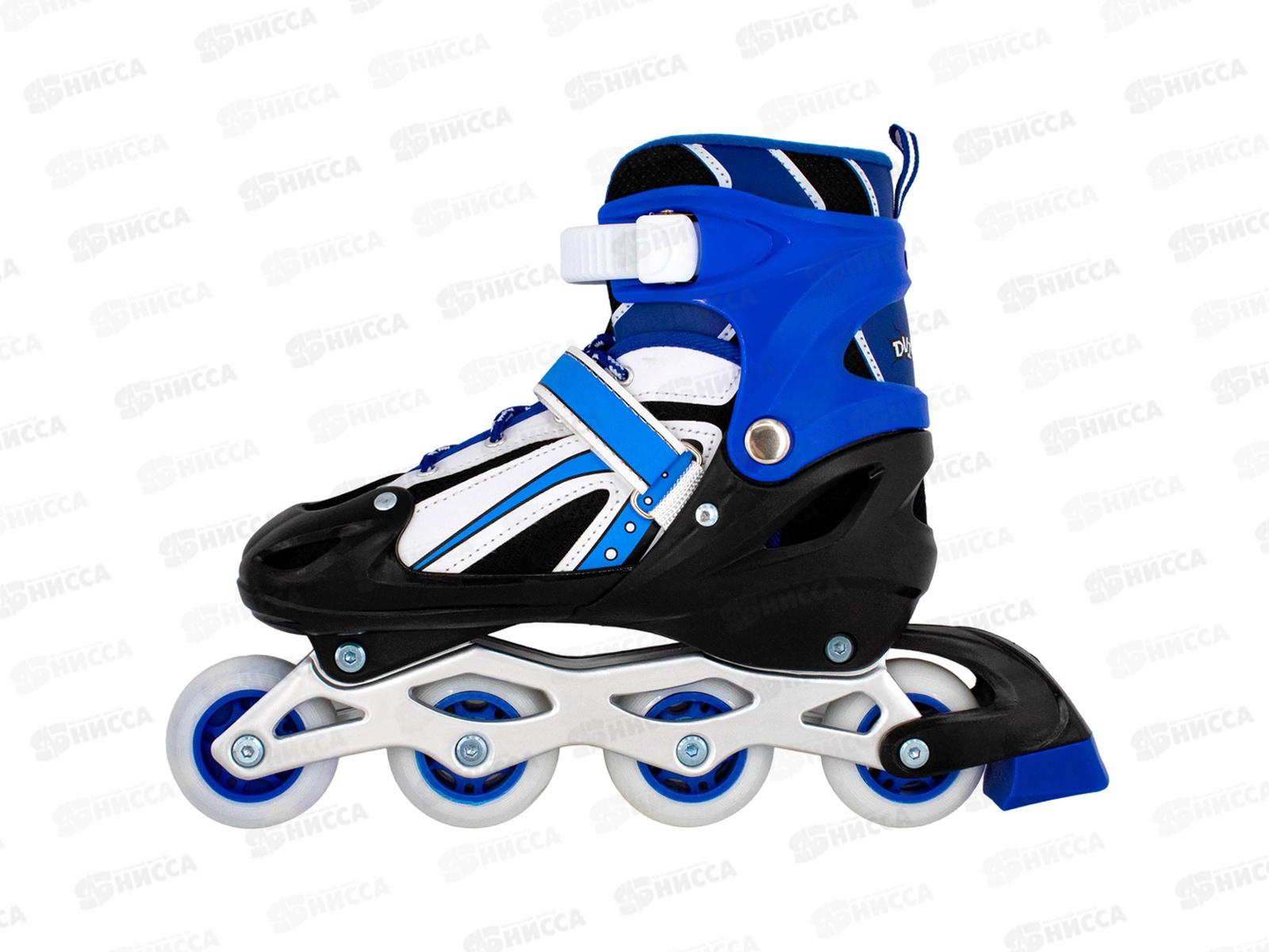 Ролики раздвиж. Dvizhok р.34-37, 1 колесо со светом, синий 141V-201