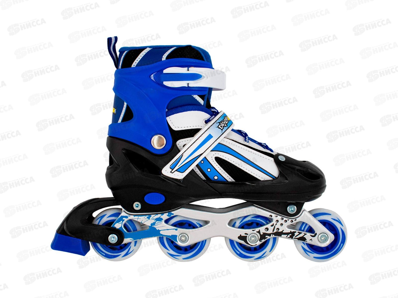 Ролики раздвиж. Dvizhok р.34-37, 1 колесо со светом, синий 141V-201