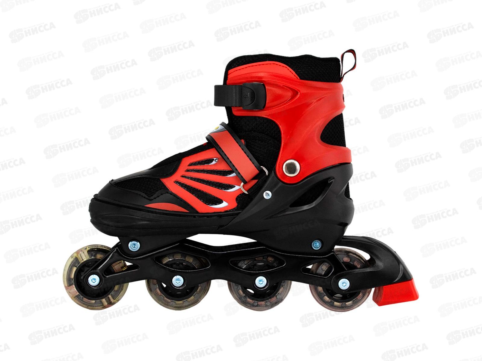 Ролики раздвиж. Dvizhok р.34-37, черно-красный, 141V-222