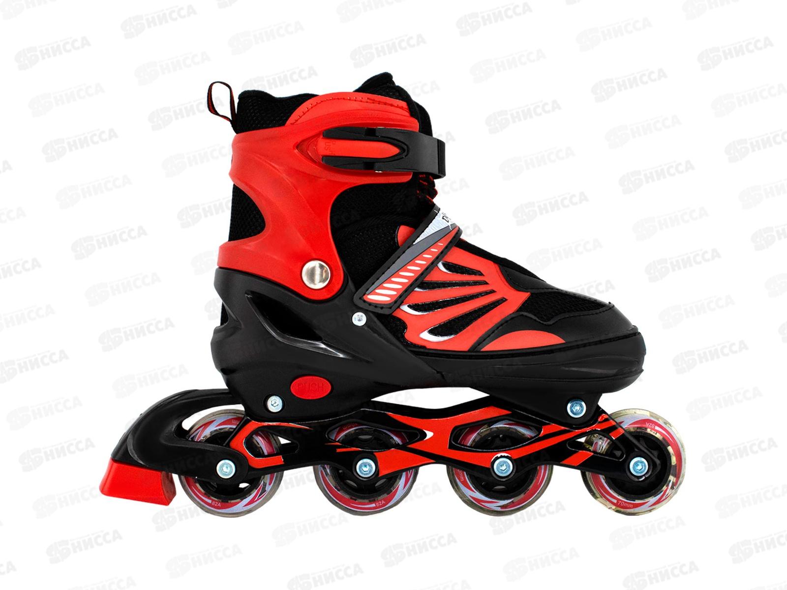 Ролики раздвиж. Dvizhok р.34-37, черно-красный, 141V-222