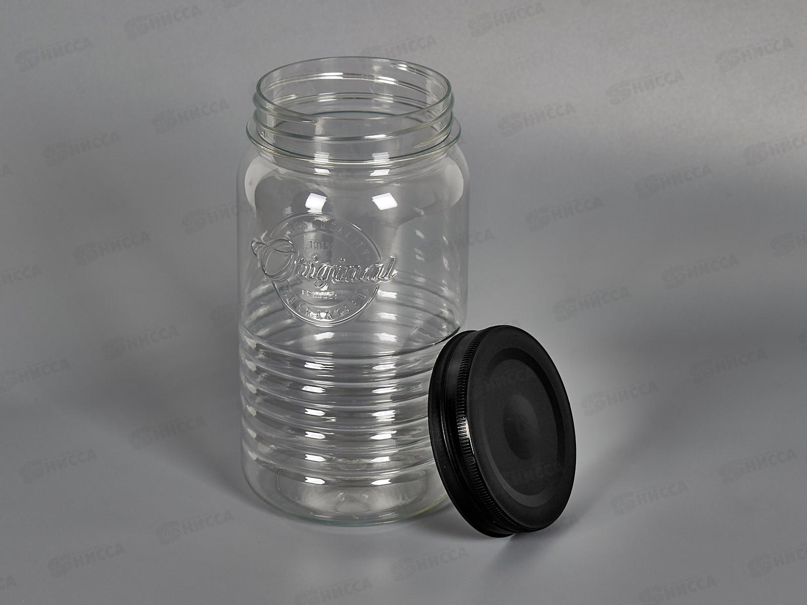 Банка круглая с эмбоссингом Original 1,3л черный 440200213 *12 БП