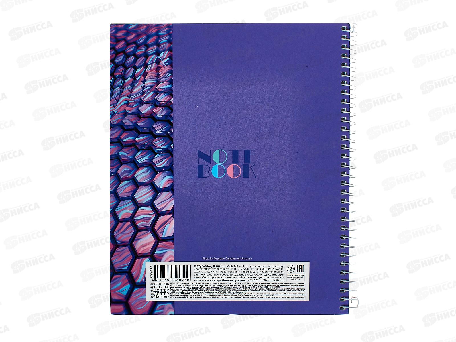 Тетрадь 120л кл. Hatber Неоновые грани, 32267*40