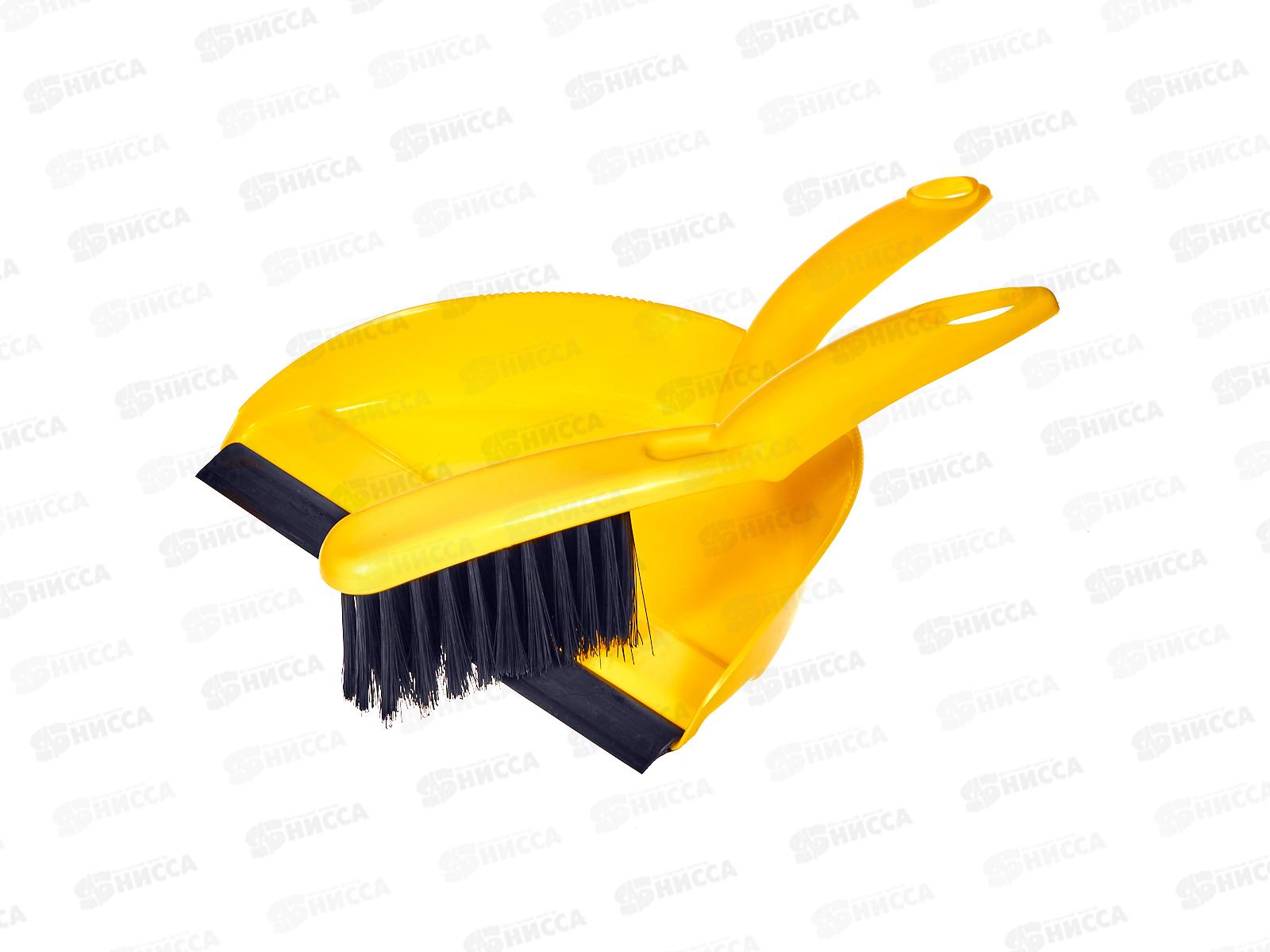 Комплект щетка-сметка &quotGood&quot с совком с кром ярко-желтый 223200902/02