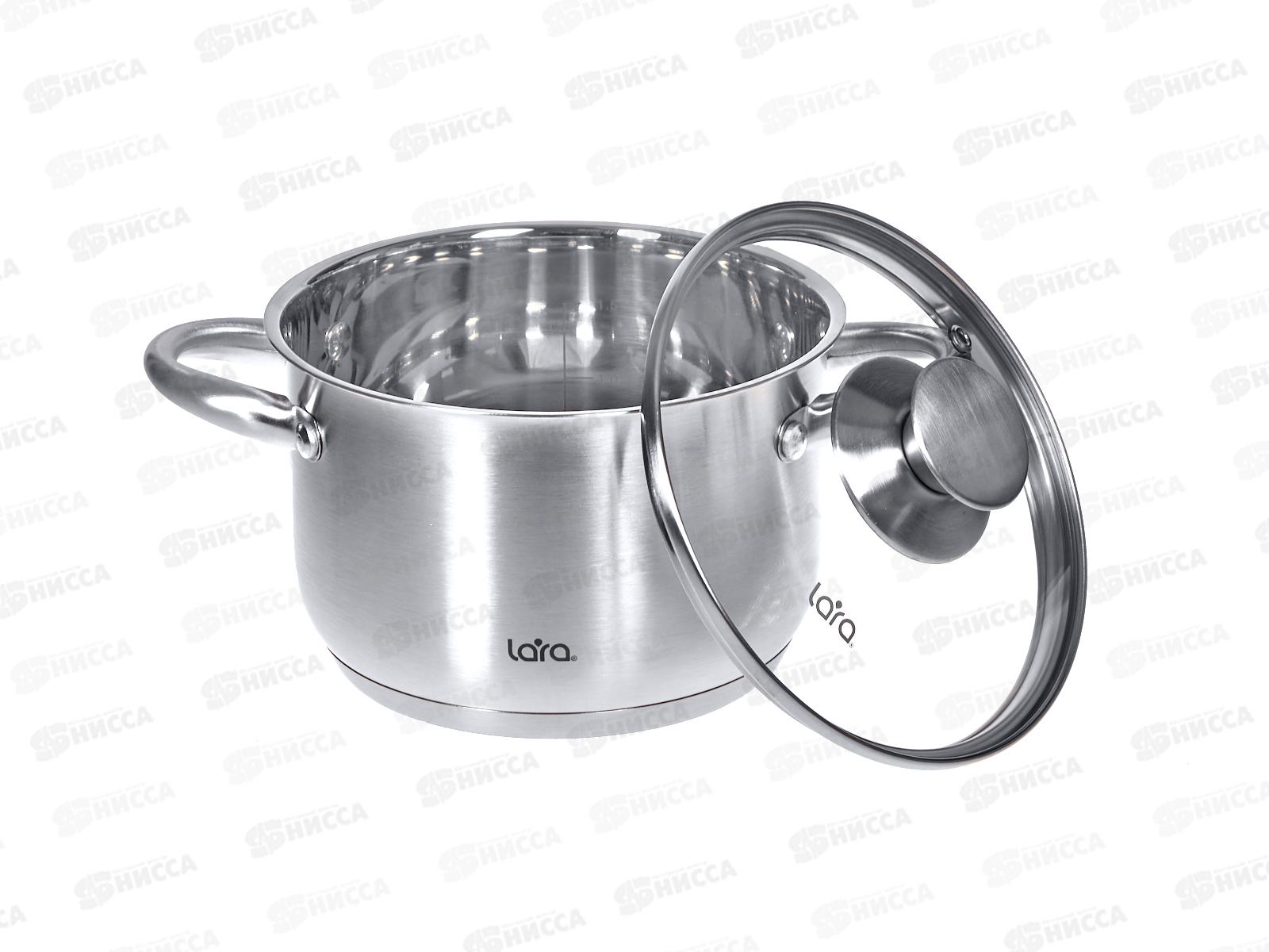 Кастрюля Афина 2,1л 16*10,5см LR02-266 индукционное дно, крышка стекло