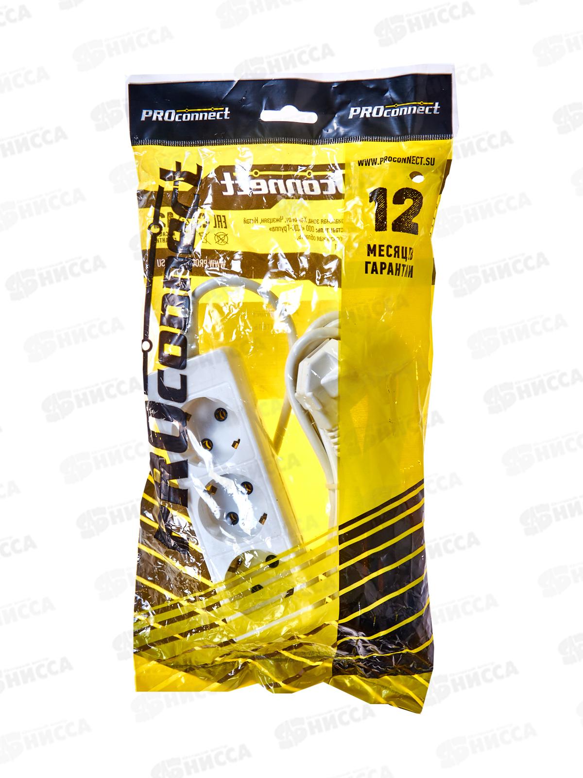 Удлинитель Proconnect  3гнезда 5м 2*0.75 с заземлением белый, 11-7212 *25