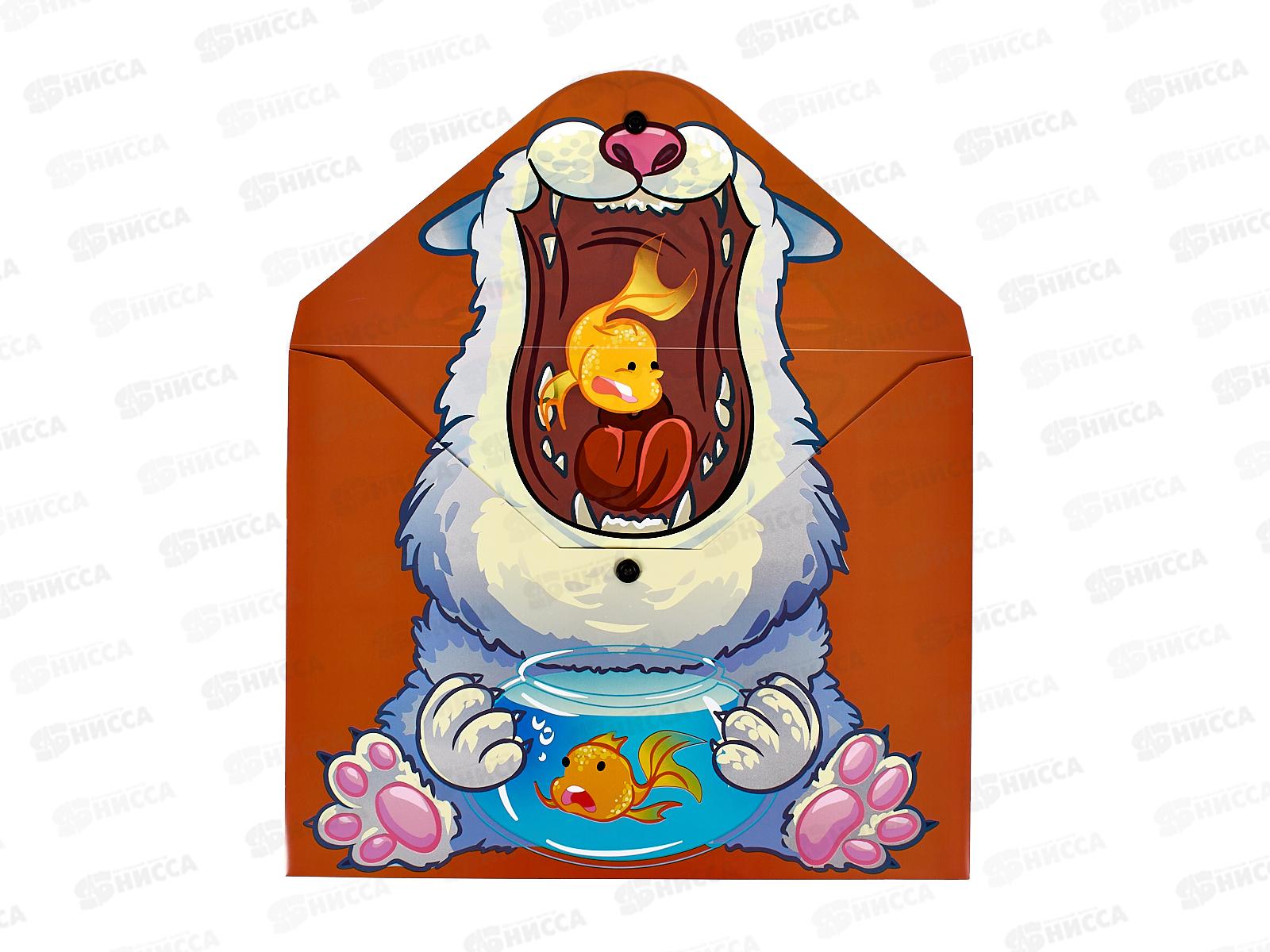 Папка с кноп. Centrum А4 Кот с рыбкой,75701 *10