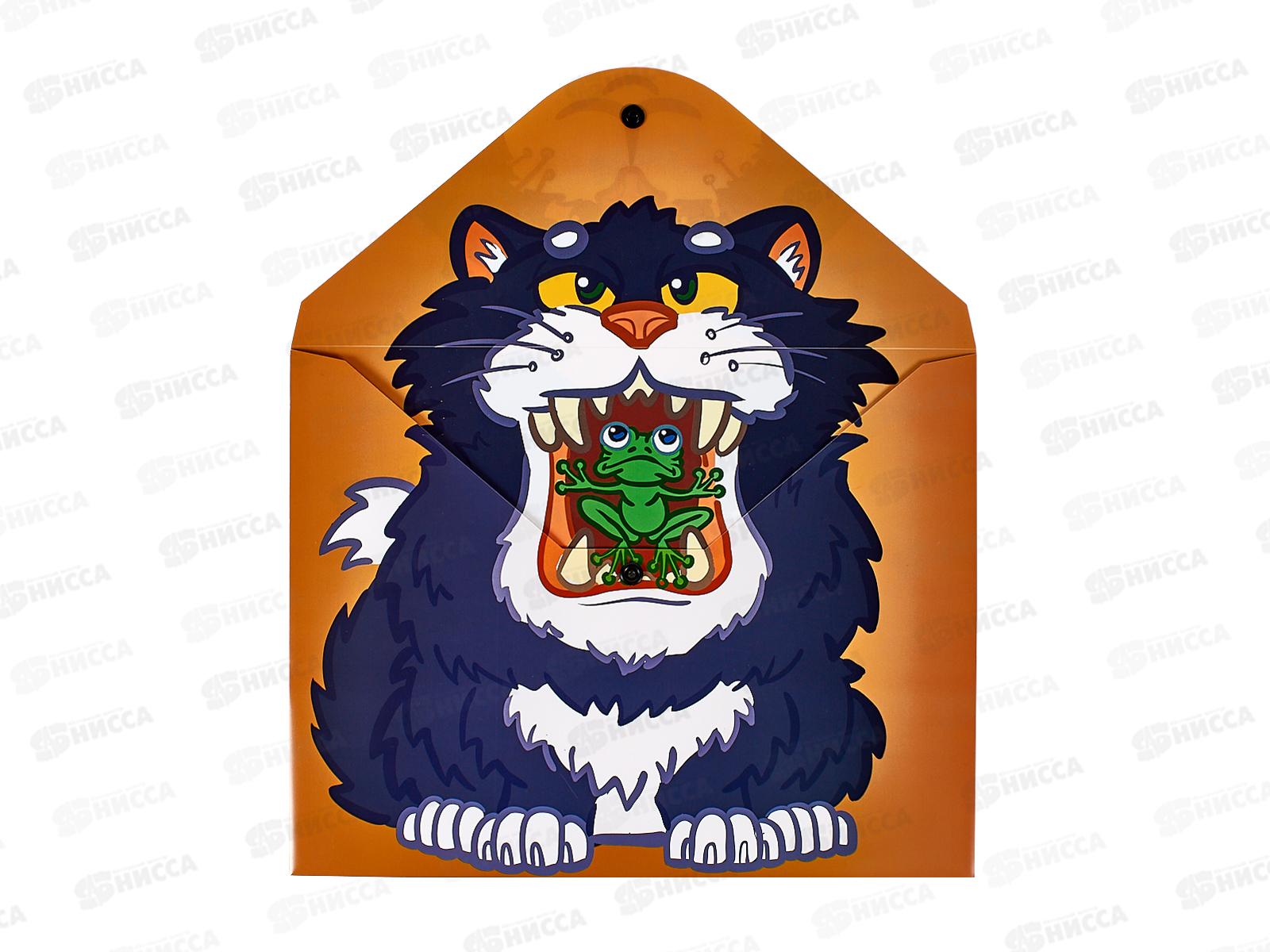 Папка с кноп. Centrum А4 Кот с лягушкой,75702 *20