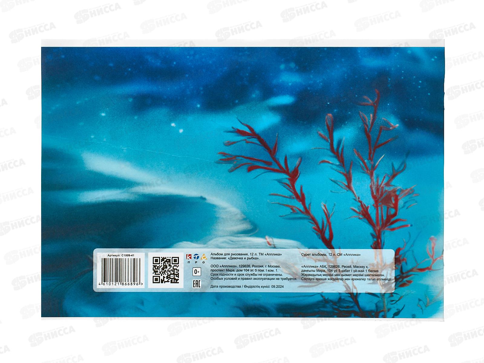 Альбом д/рис.12л Апплика,Девочка и рыбка,С1009-41 *80