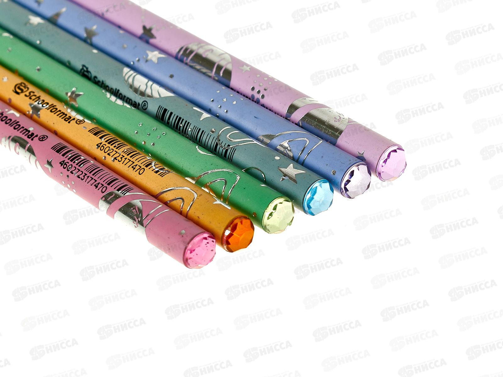 Карандаш чернографитный schoolФОРМАТ Моя вселенная HB 6шт.пластиковый КЧ-МВ-НВМ *24