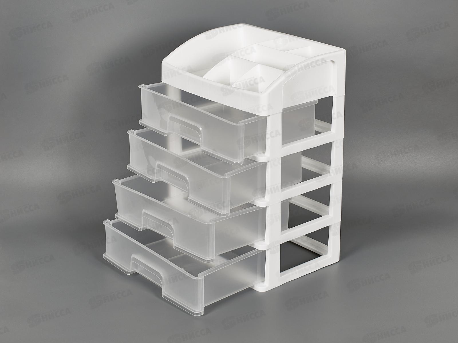 Органайзер наст. TUKZAR белый прозрачный 4 ящика TZ-20160-4