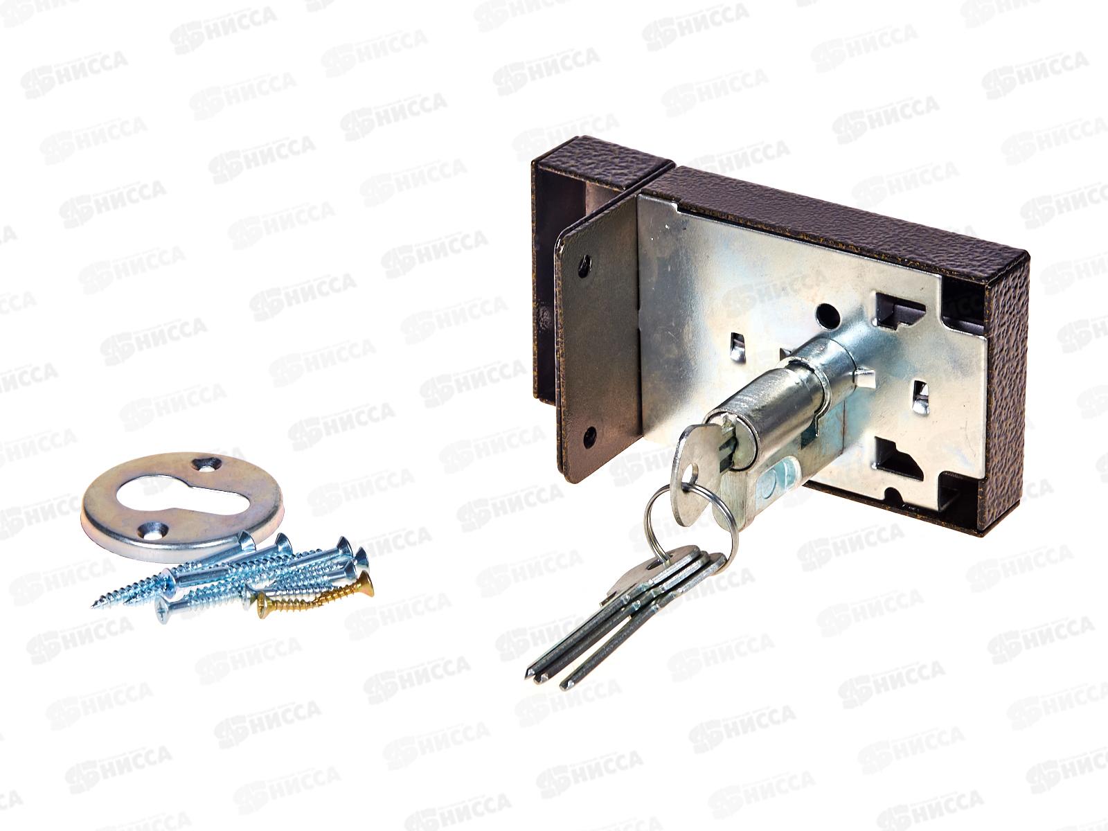 Замок накладной 3Н1 2ригеля бронза SAZAR *15 326413