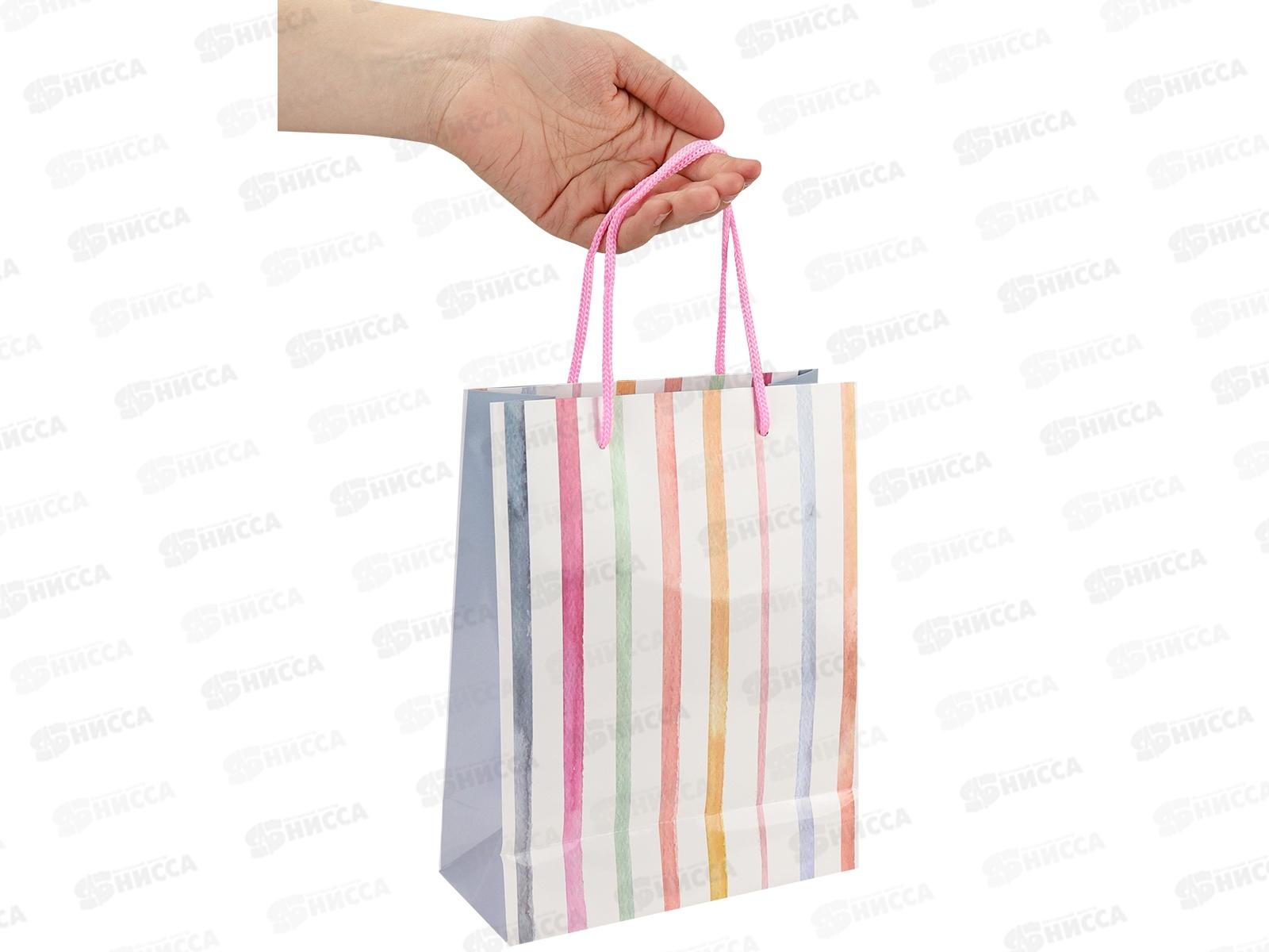 Пакет подарочный MI 18х23х8см Акриловые линии, ППК-4364  *12