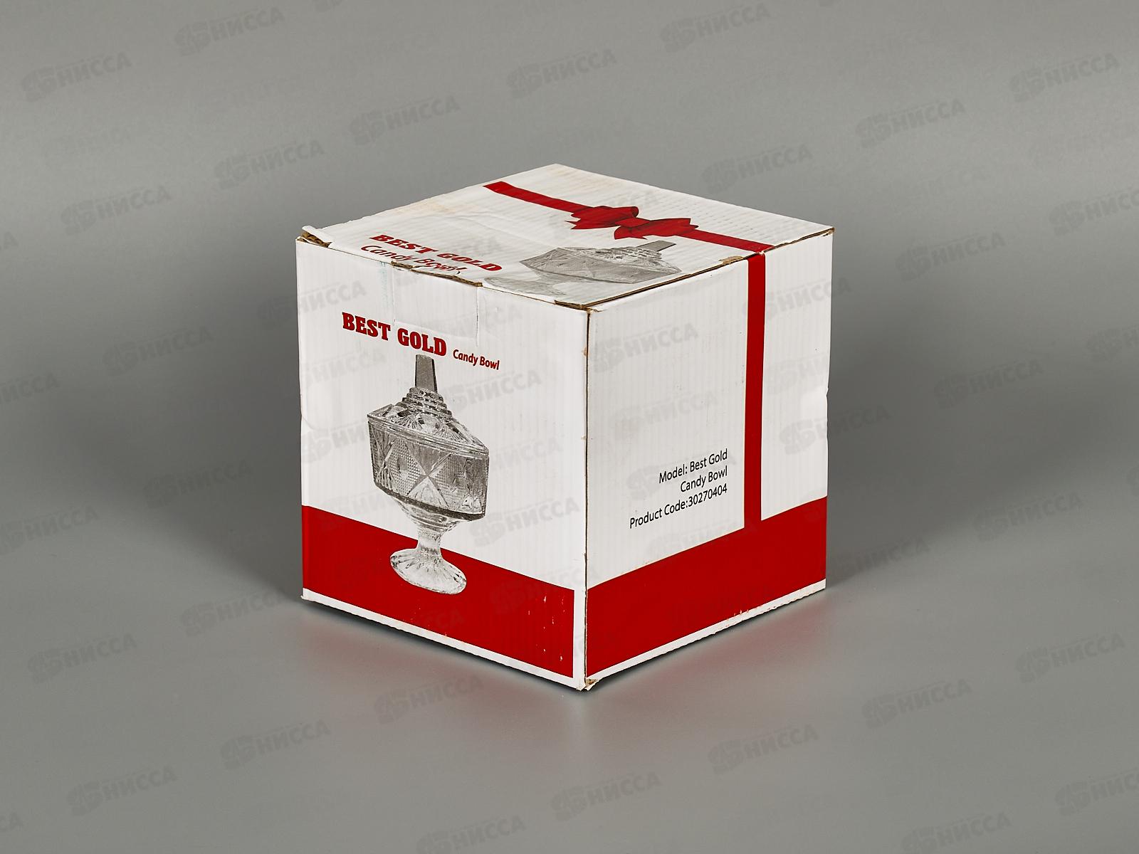 Ваза для конфет с крышкой BEST GOLD, диам. 12,5см, 450мл, 404/30270404