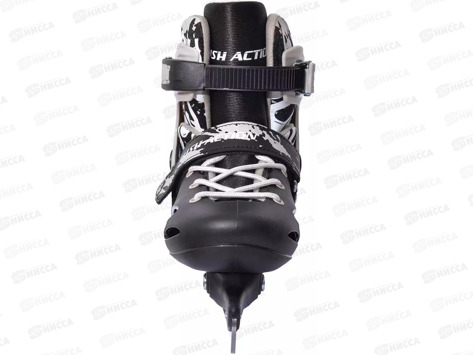 Коньки раздвижные GW-901D р.34-37 черные RUSH ACTION, 422337