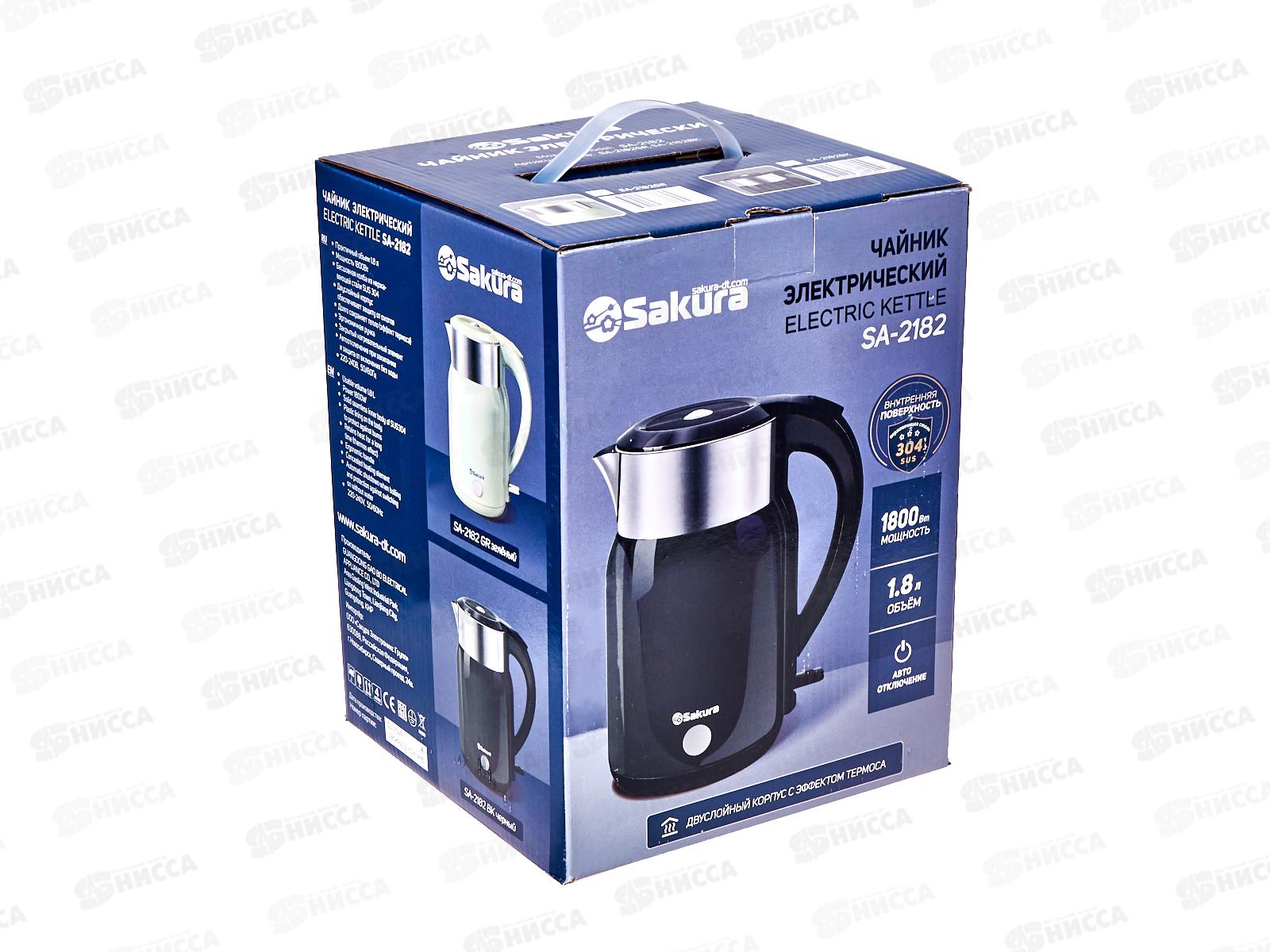 Чайник электрический SA-2182GR 1,8л Светло-зеленый диск