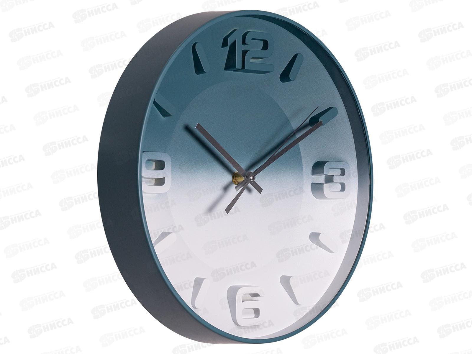 Часы настенные &quot21 Век&quot 3303-001(10)  d=33,5 см, &quotКлассика&quotсин+бел, Рубин