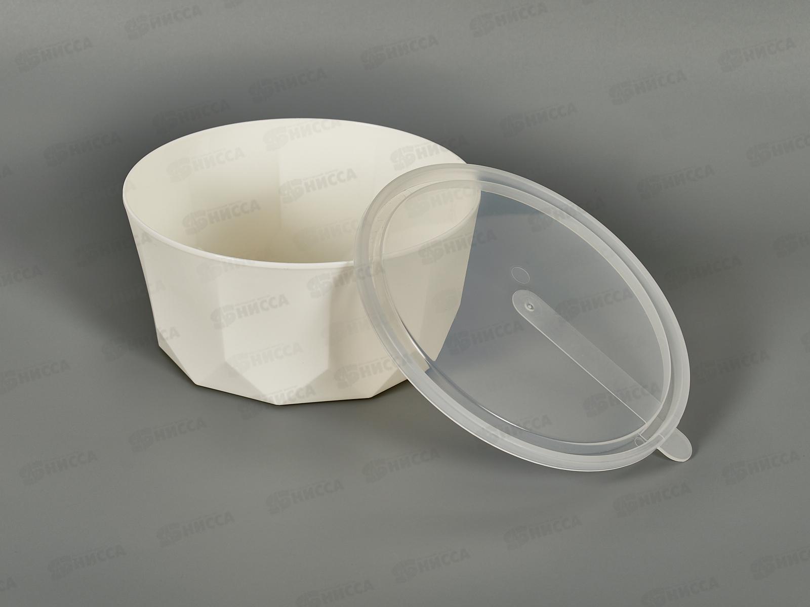 Салатник &quotPlast Team&quot 1,7л с крышкой молочный туман РТ171310048 *18