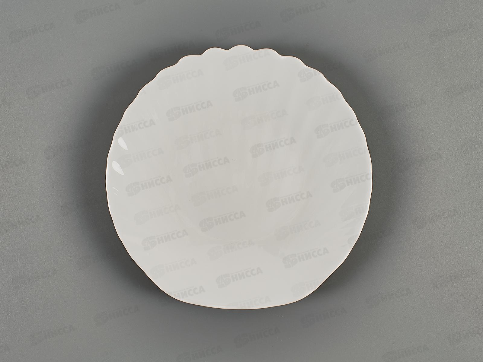 Тарелка плоская круглая d-17,5см белье Ракушка 10б-тр7 *6/72