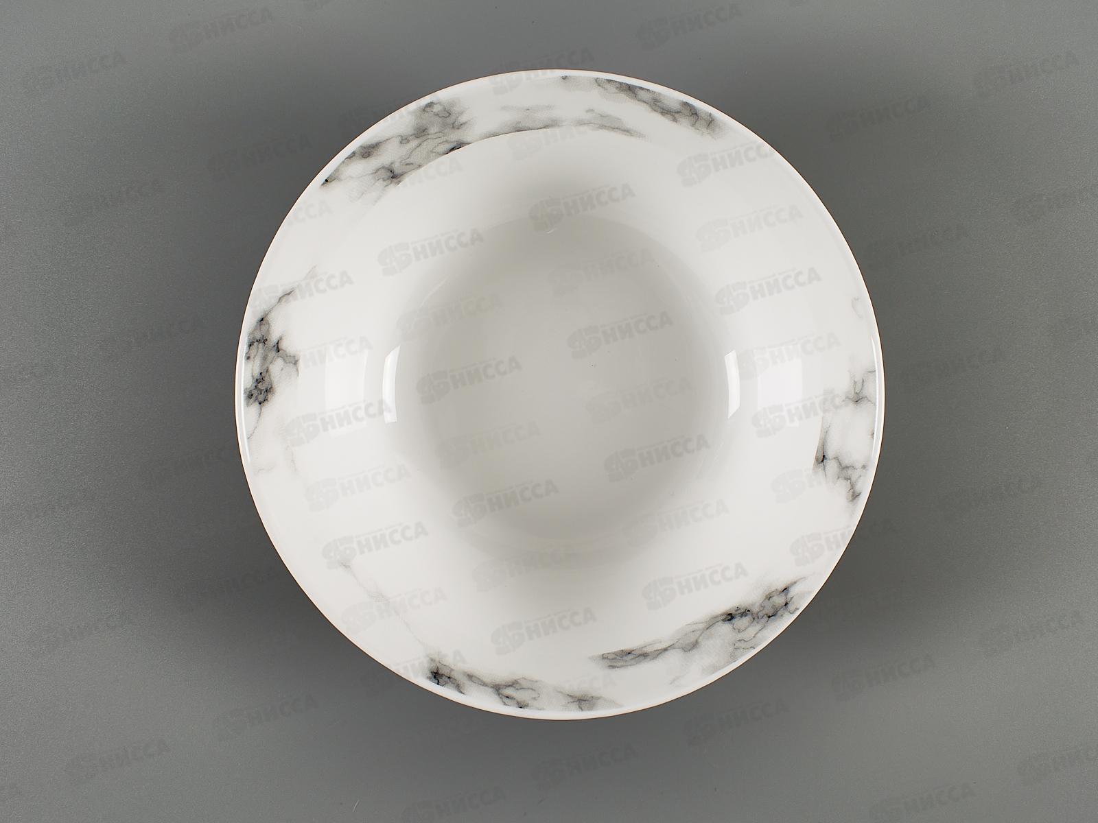 Салатник круглый d-18,5см 6/48 100мб-сл7,5 880мл Белый мрамор Луна