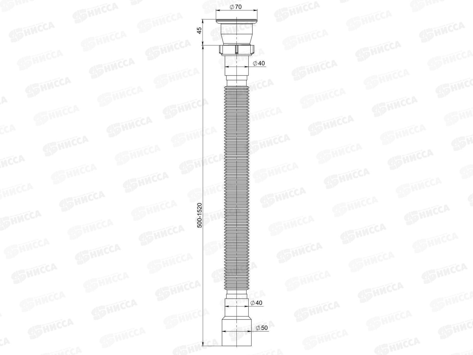 Сифон СГУ-1,5 м гофрированный универсальный