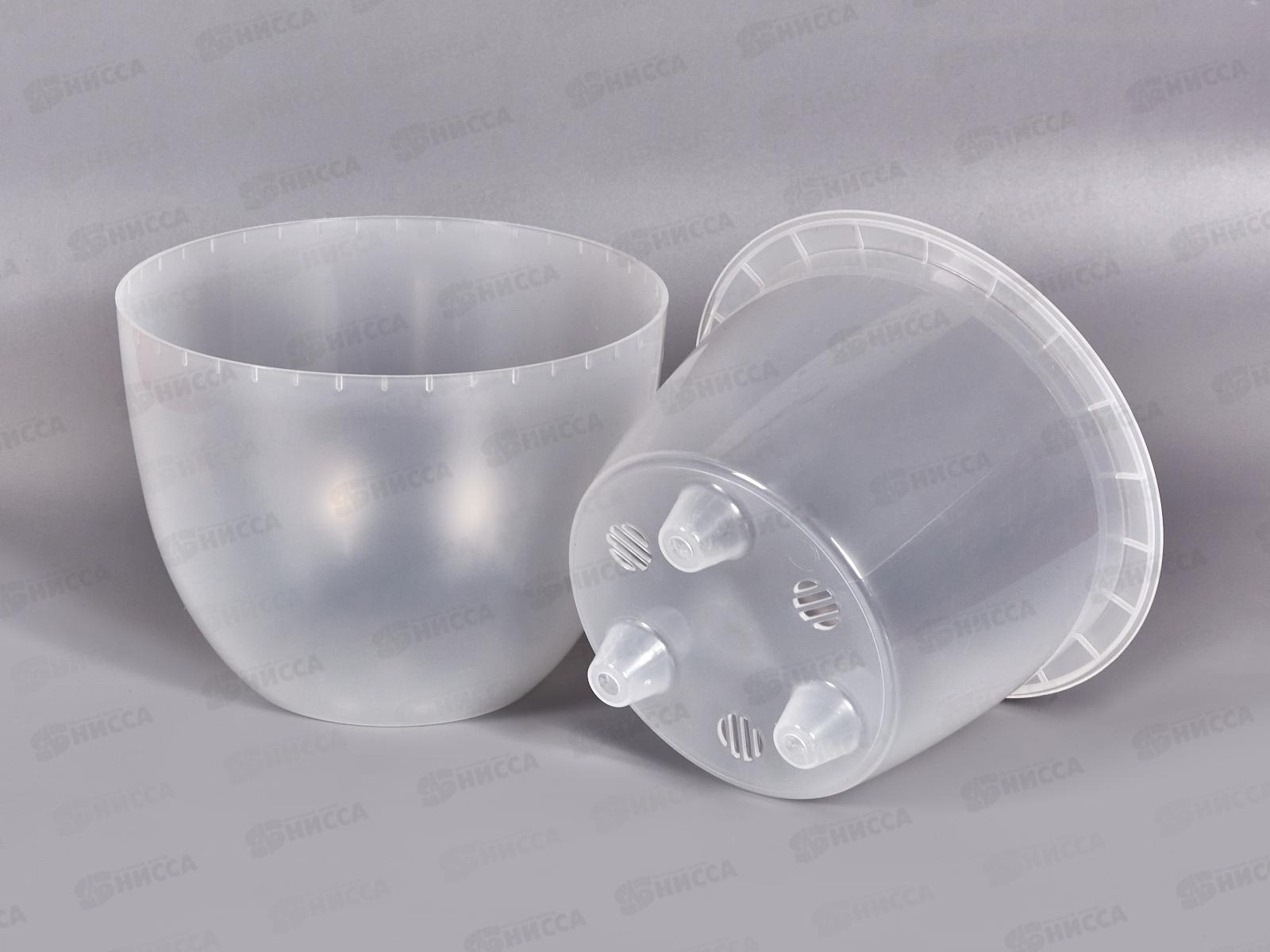 Горшок д/цветов Орфей 2,3л прозрачный (с вкладкой) d17,5 h13 *5