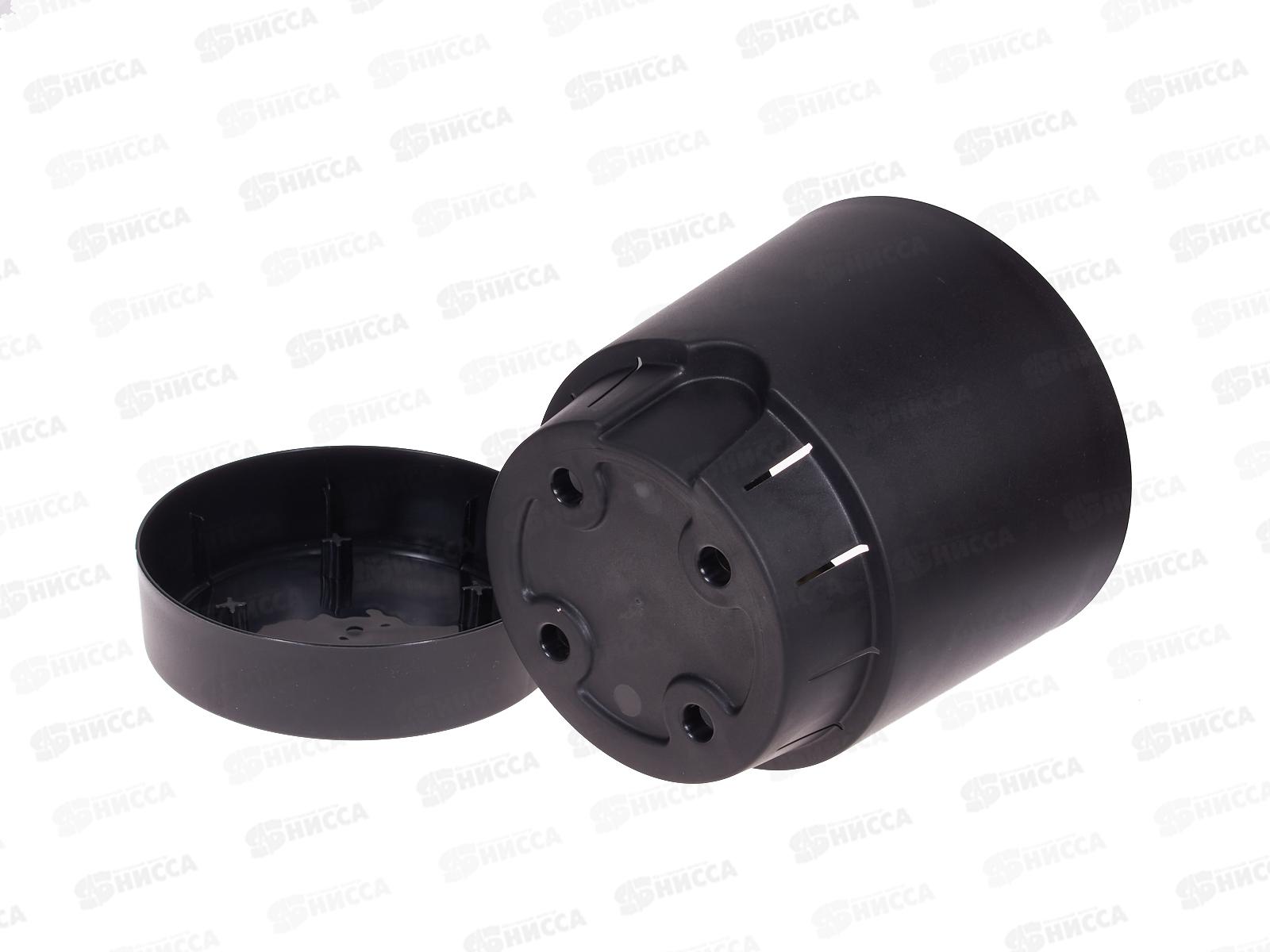 Горшок для цветов Гранд 3л Черный с поддоном, D17  *9