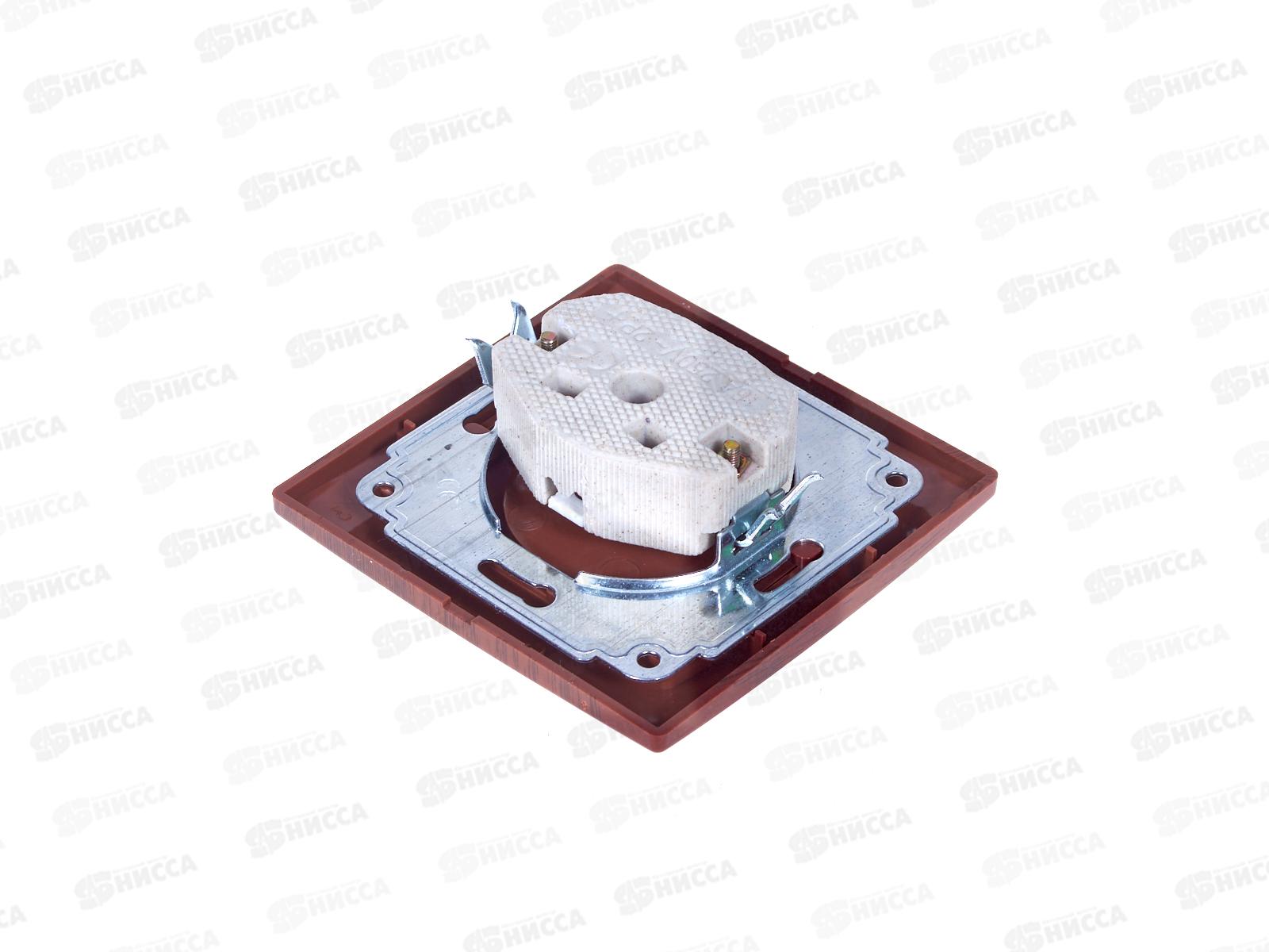 Розетка INTRO Plano cкрытая установка, 16А-250В, IP20, венге, 1-201-10