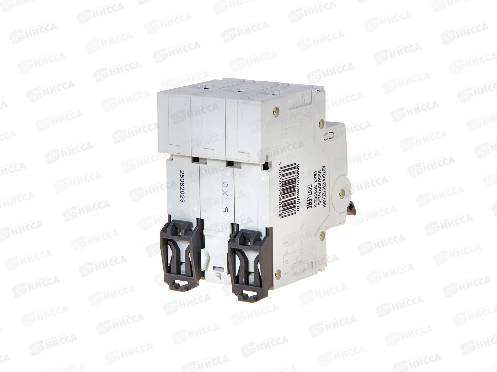 Автоматический выключатель ВА47-63 3P 32А 4,5кА C ЭРА Pro, VA63-3P32C4.5 *4/40