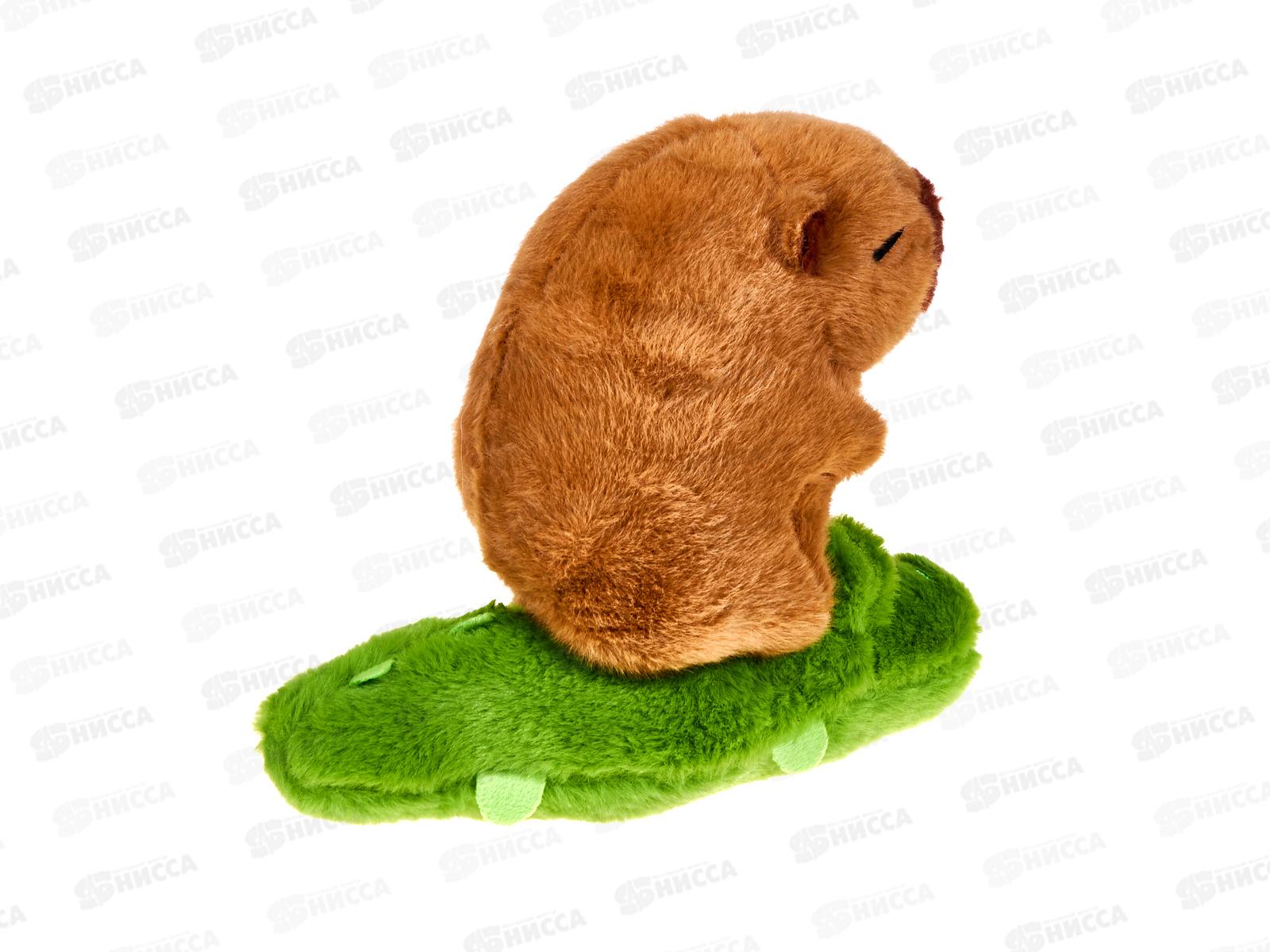 Мягкая игрушка №16-10 Капибара на крокодиле, 25см