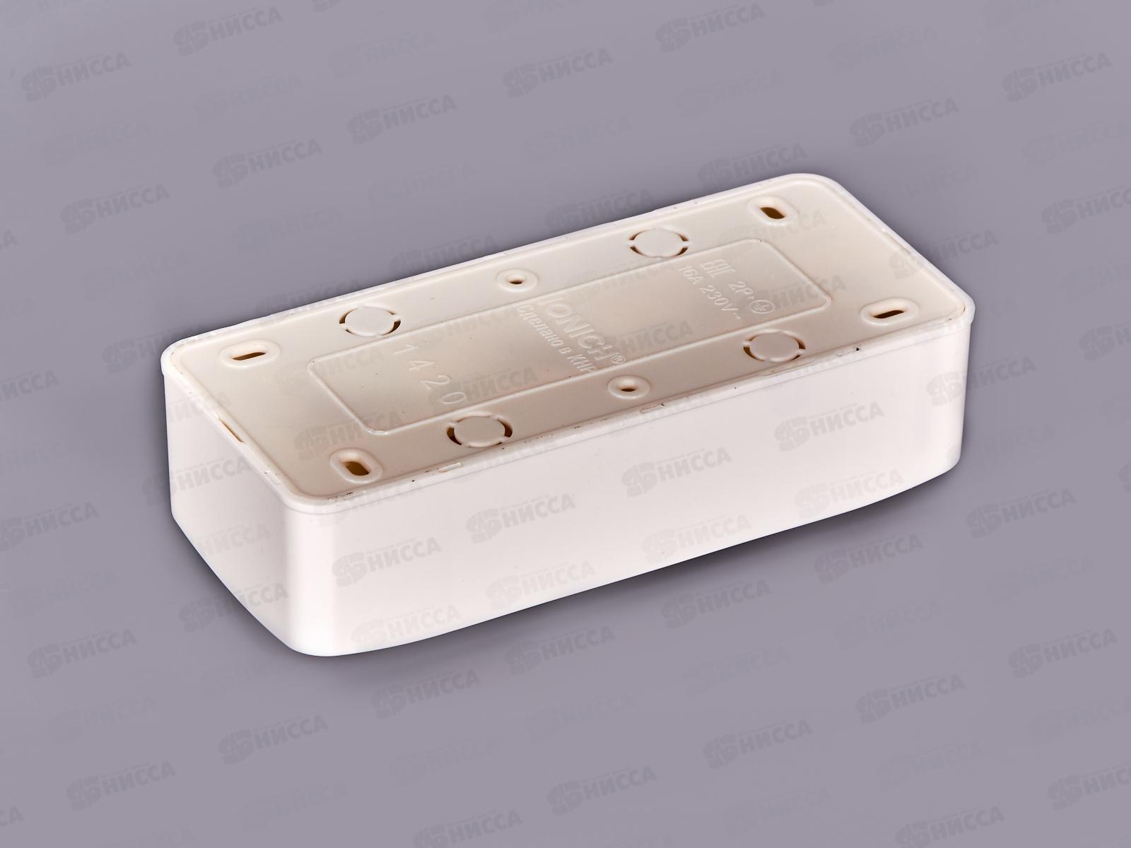 Розетка IONICH 3-местная открытой установки, с заземлением, 16А, 220В белая,керамика, 1420*10