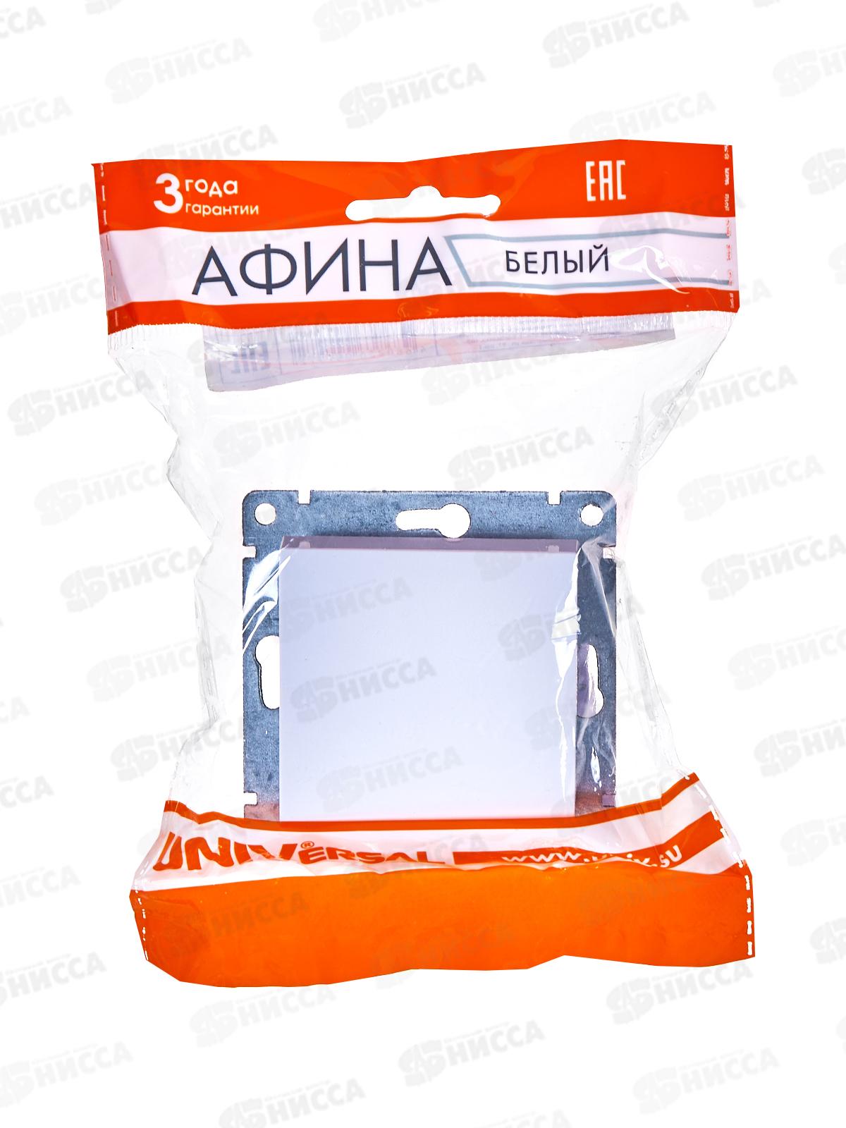 Выключатель Афина 1-клавиша скрытая установка, 10А, 220В белый, А0021*10