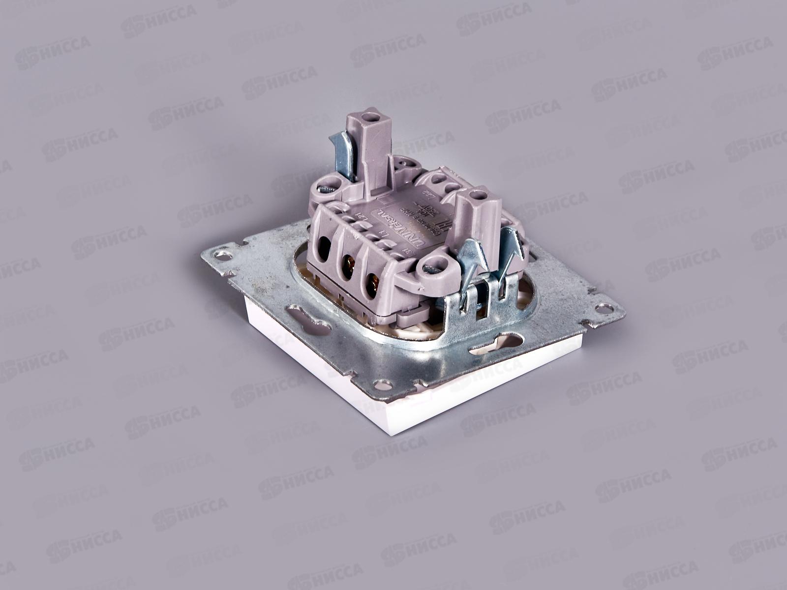 Выключатель Афина 1-клавиша скрытая установка, 10А, 220В белый, проходной, подсветка,А0125*10