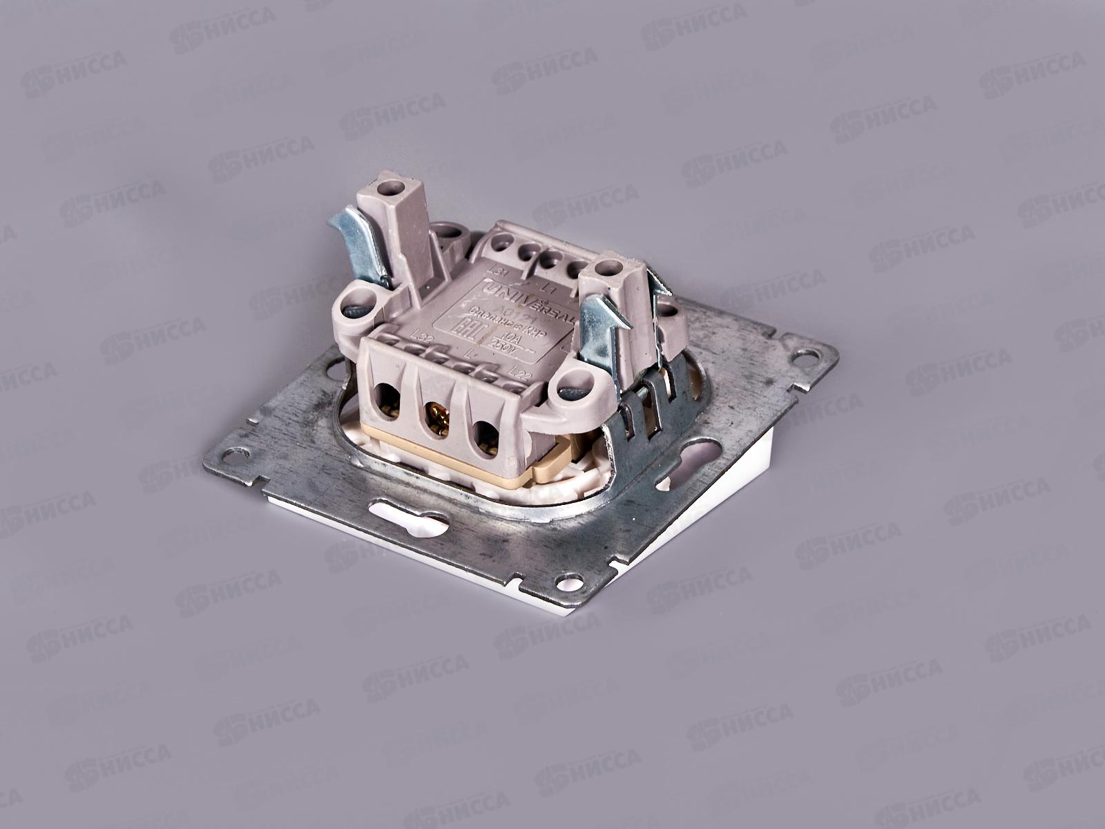 Выключатель Афина 1-клавиша скрытая установка, 10А, 220В белый, подсветка, А0121*10