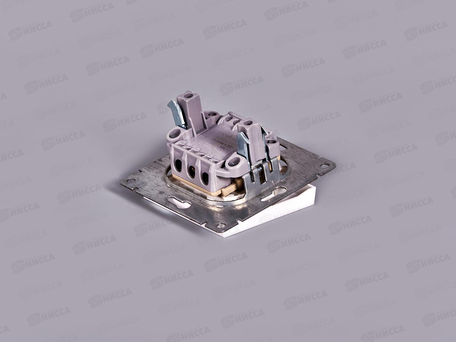 Выключатель Афина 1-клавиша скрытая установка, 10А, 220В жемчуг, подсветка, А0121-OBr*10