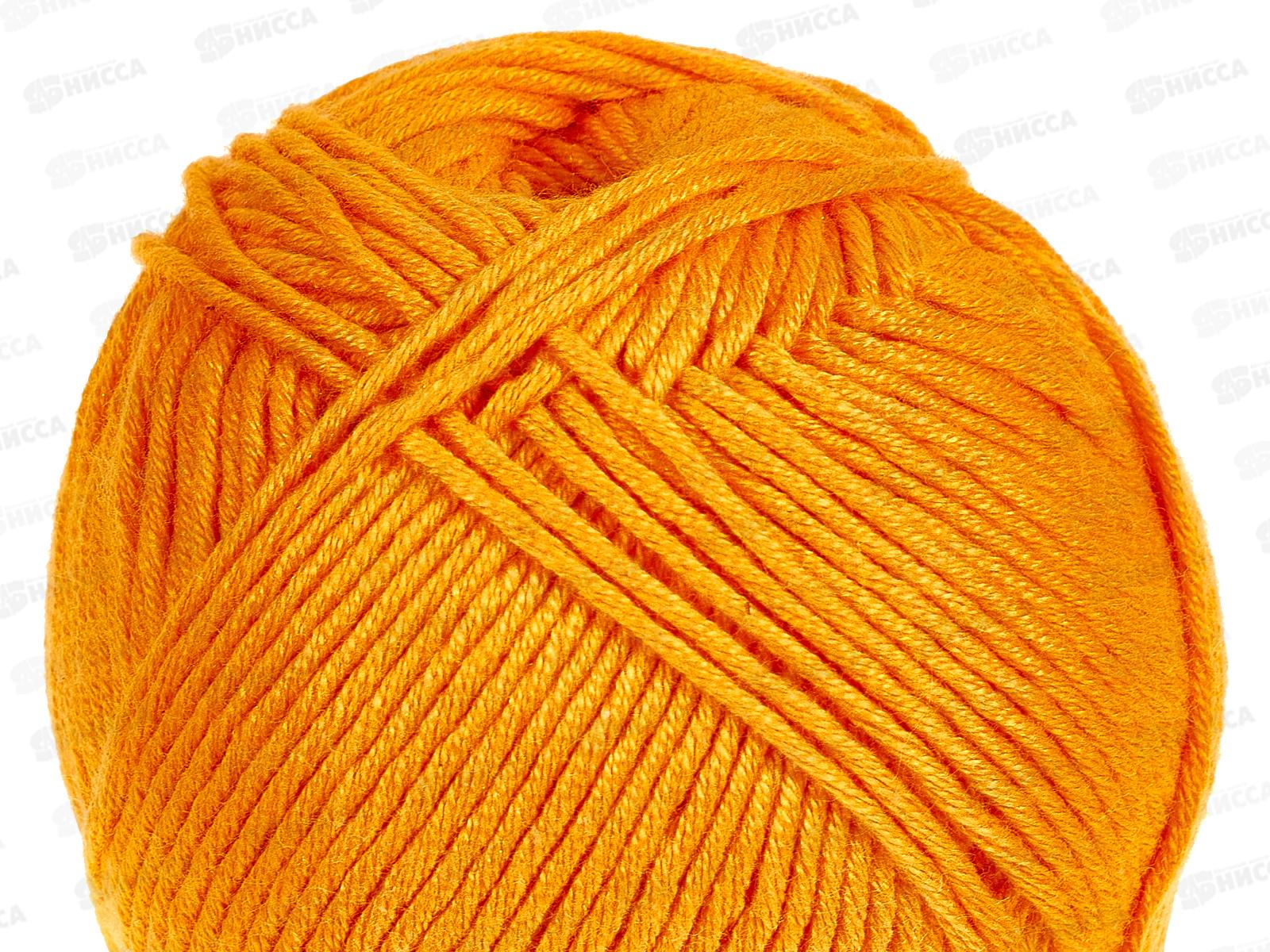 Пряжа Лаконичная Желтооранжевый 485 хлопок/акрил 100гр 212м
