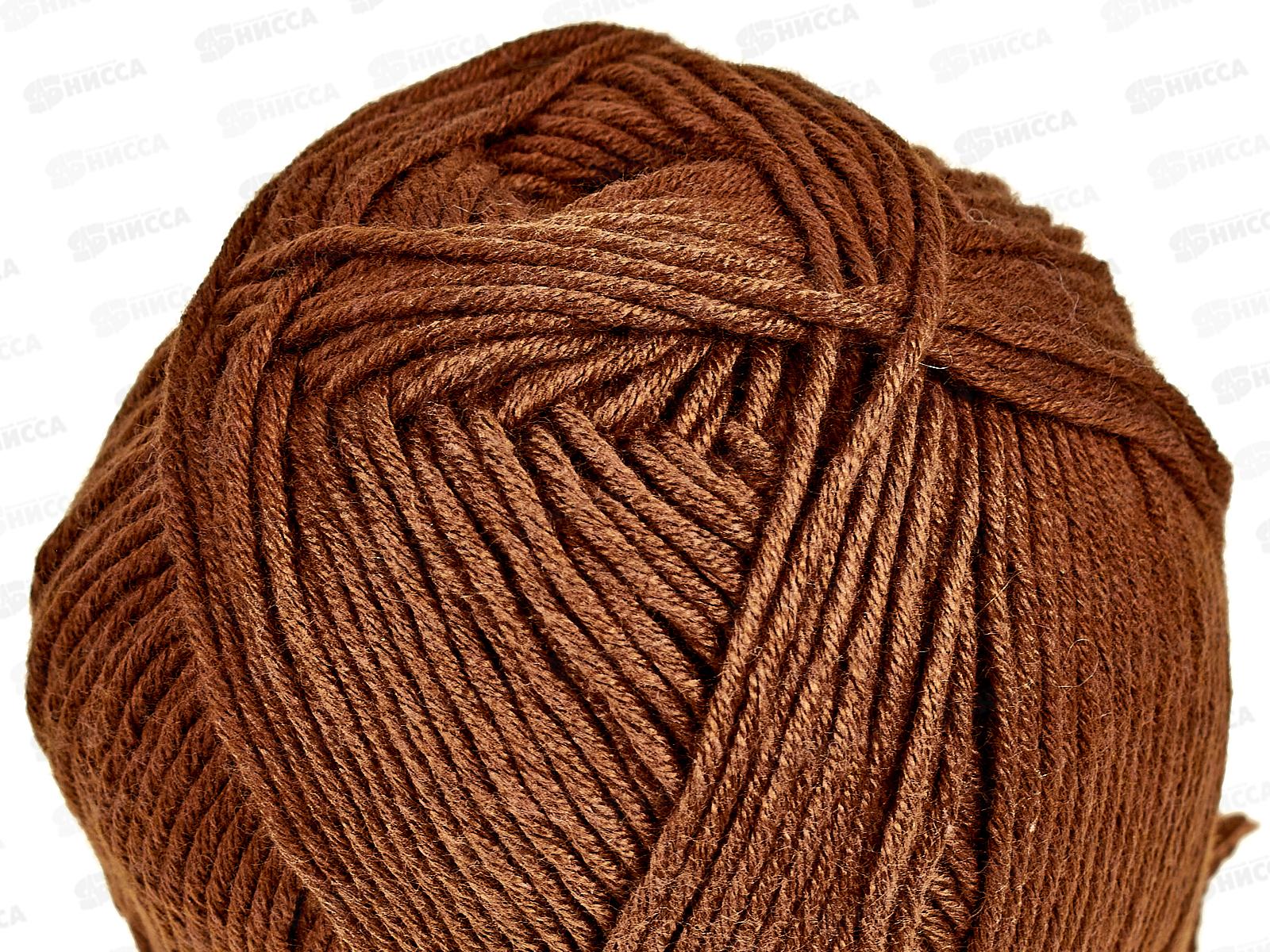 Пряжа Лаконичная Светло-коричневый 416 хлопок/акрил 100гр 212м