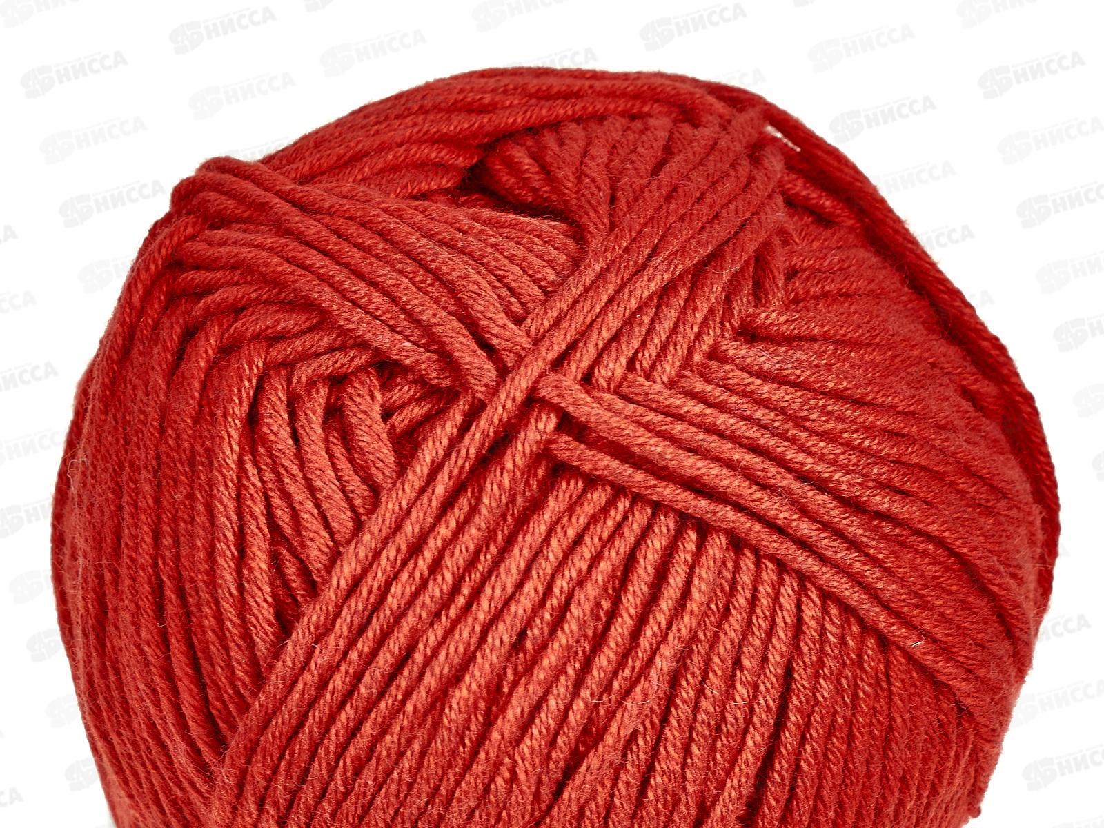 Пряжа Лаконичная Красный 06 хл/акр 100гр 212м