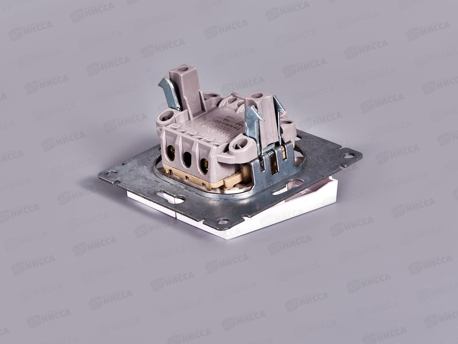 Выключатель Афина 2-клавиши скрытая установка, 10А, 220В ,белый, А0023*10