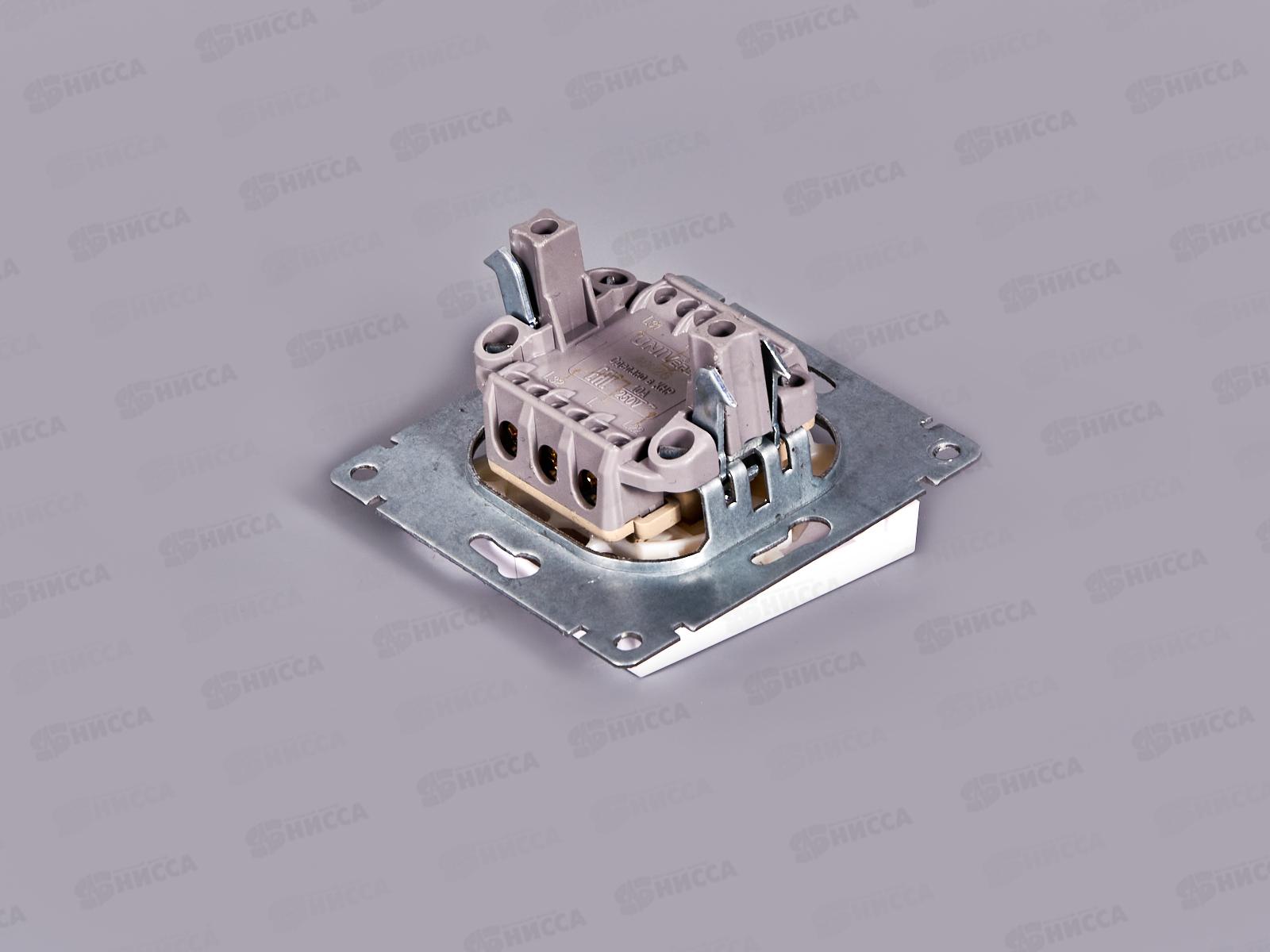 Выключатель Афина 2-клавиши скрытая установка, 10А, 220В ,белый, проходной, А0026*10