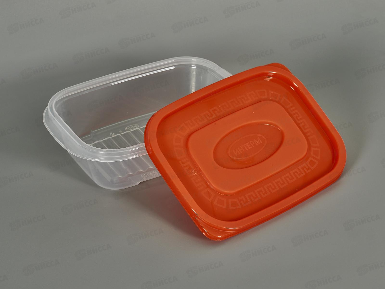 Контейнер 0,8л с оранжевой прозрачной крышкой *50  ИНТ