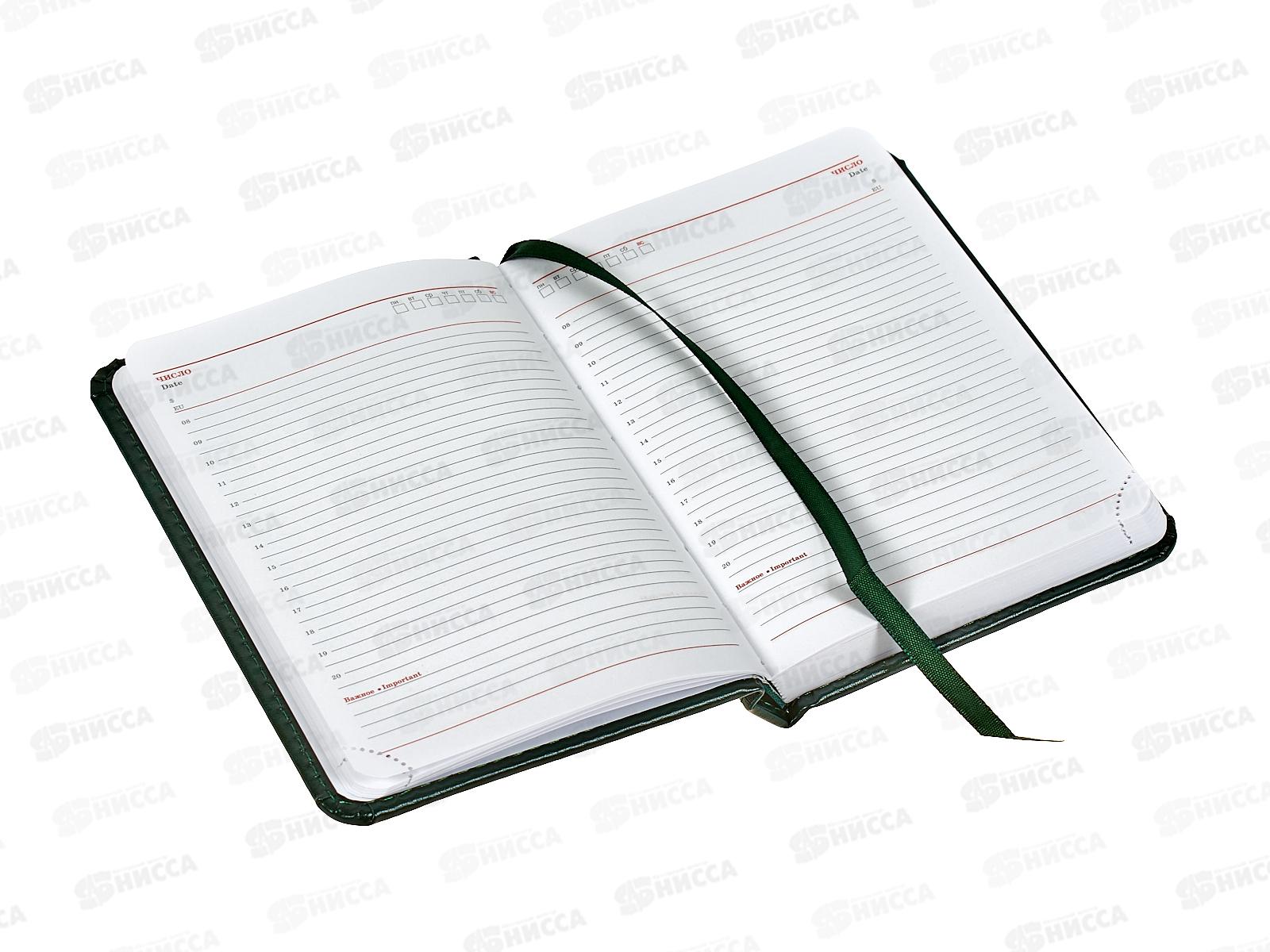 Ежедневник ПП А6 128л TOUCH SKIN-EMERALD, недатир., 128-3186