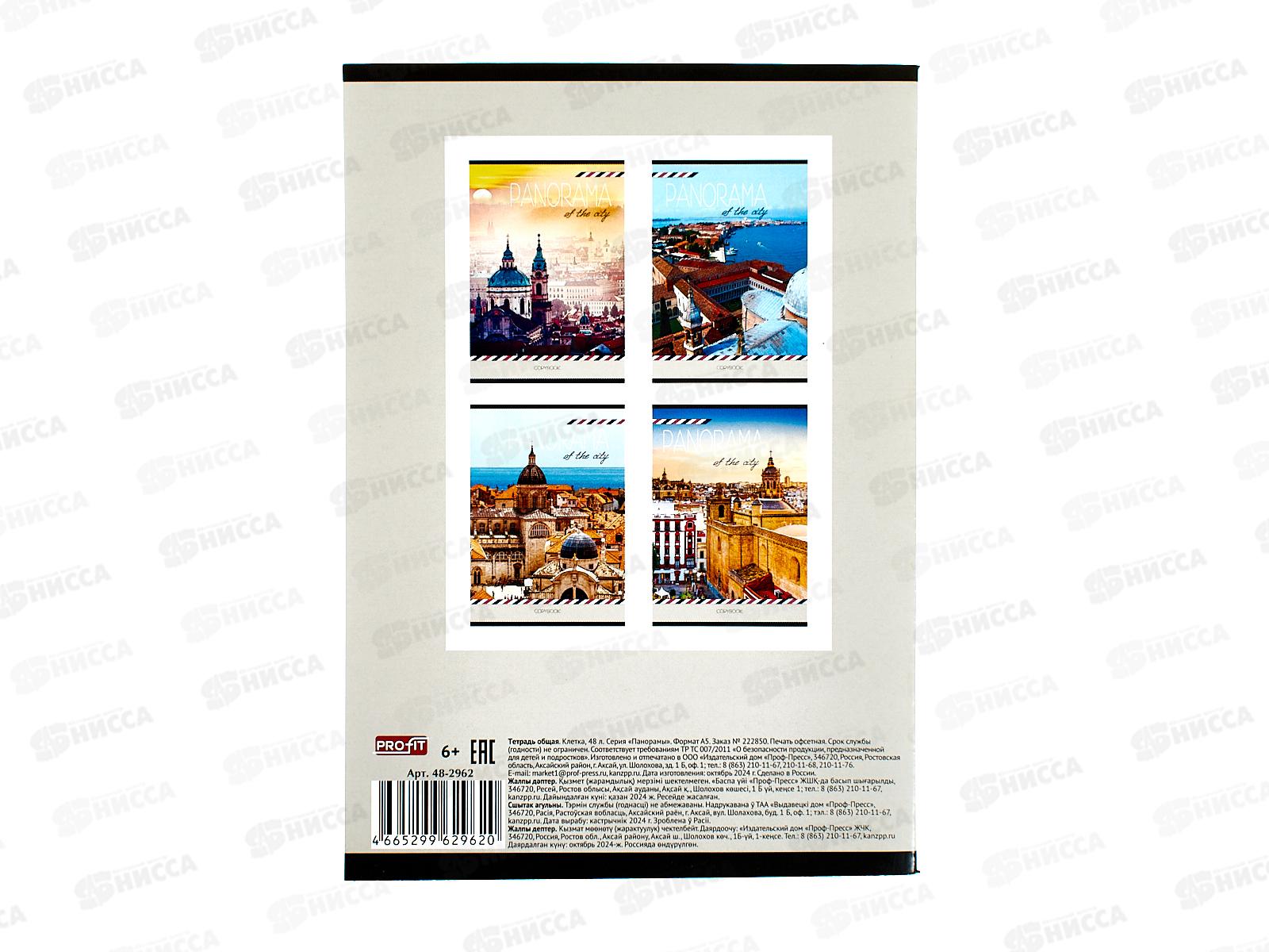 Тетрадь 48л клетка Profit Панорамы, второй блок, 48-2962 *80