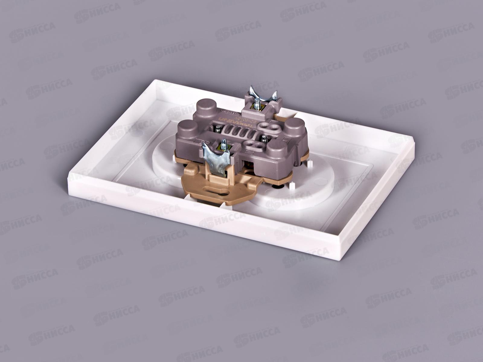 Розетка Афина 2-местная скрытой установки, без заземления, 16А, 220В жемчуг, A0102-OBr*10